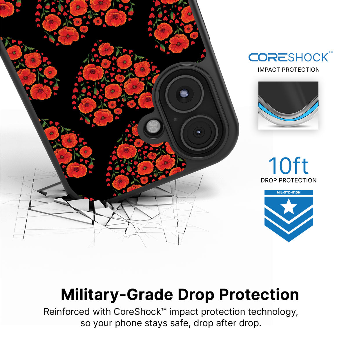 Poppy Heart - iPhone 17 Case #case type_core (magsafe), #case type_core (non magsafe)