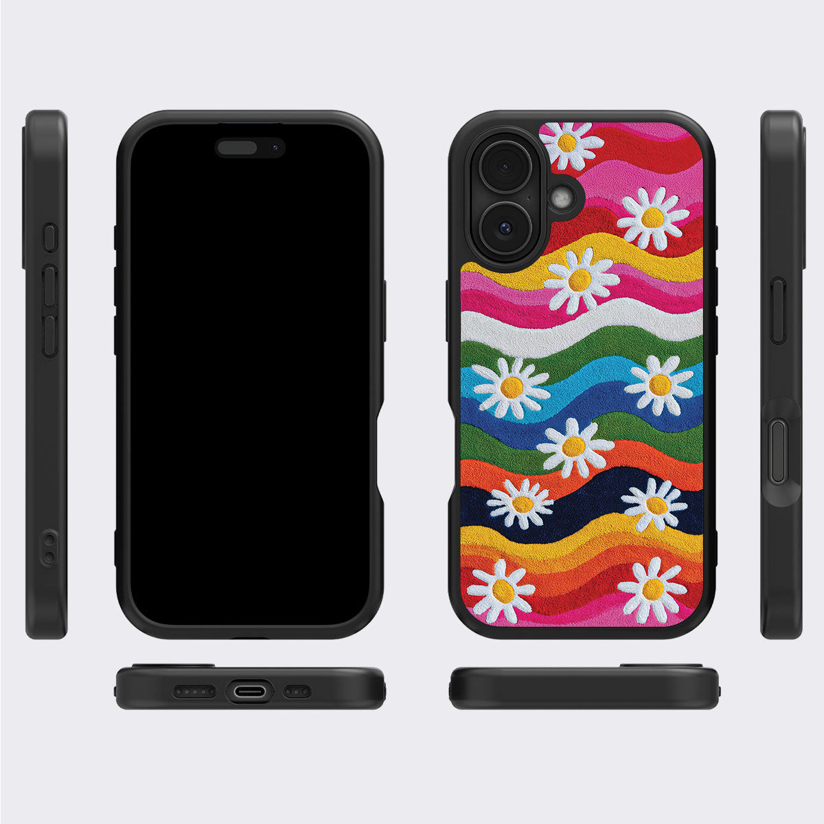 iPhone 17 Case with MagSafe – Rainbow Daisy