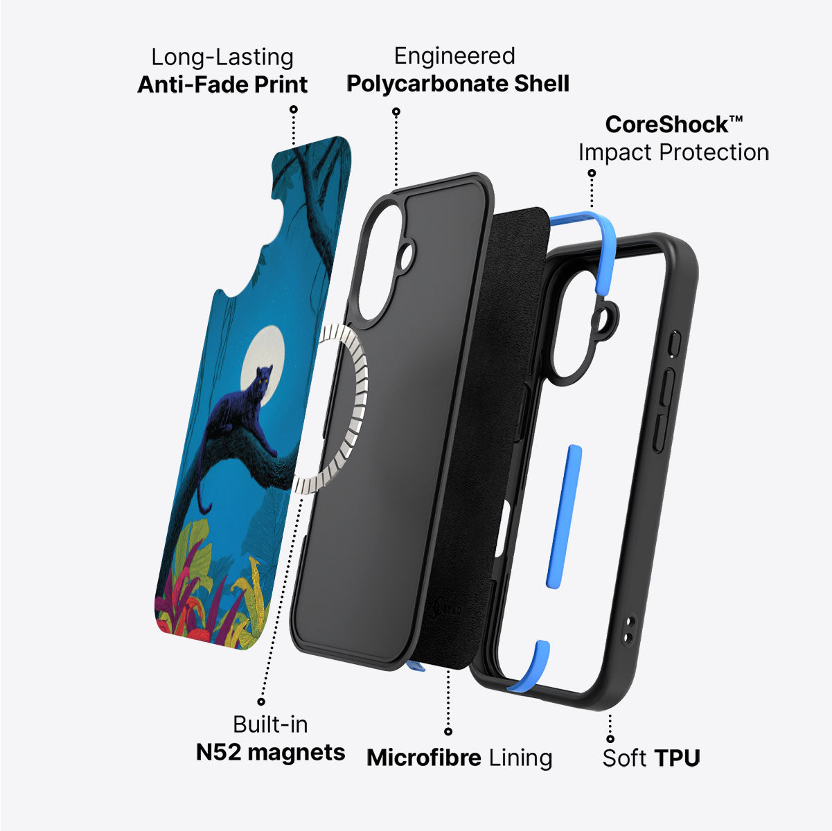 iPhone 17 Case with MagSafe – Tropic Panther