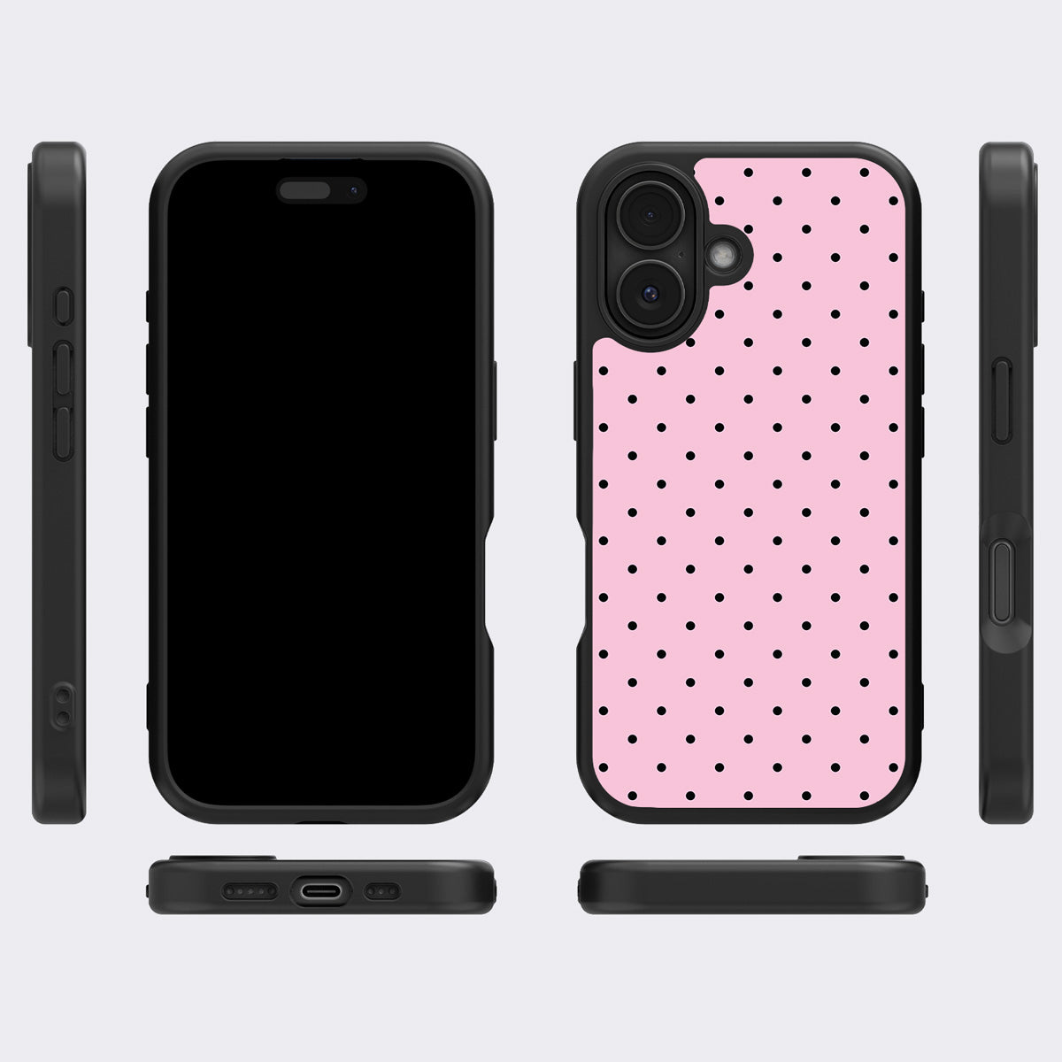 Pink Polka Dot iPhone 17 Case – Veloria | MagSafe