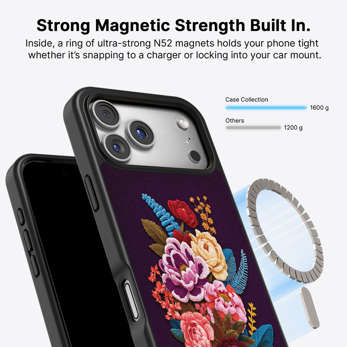 Floral Designer iPhone 17 Pro Case – Baroque Bloom | MagSafe