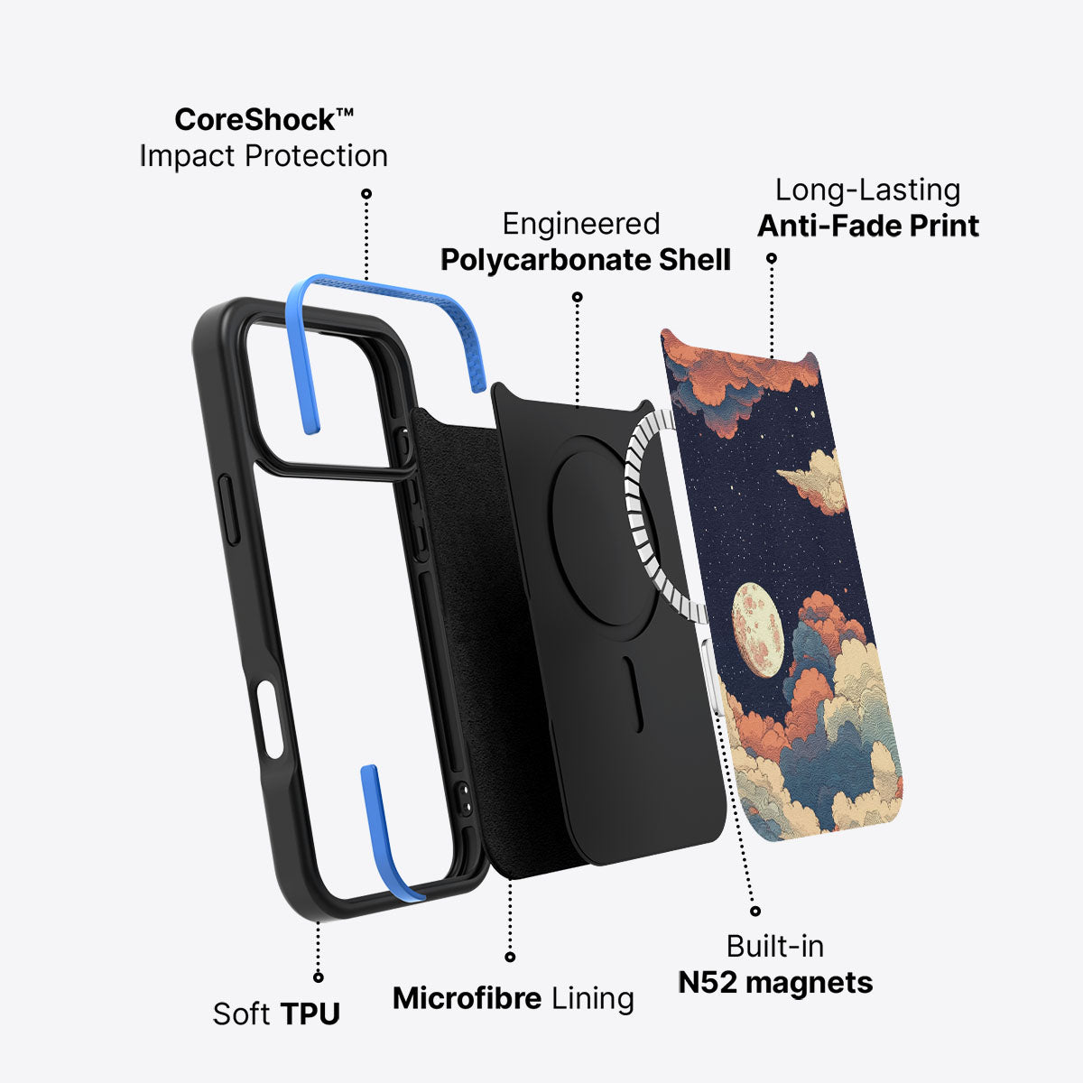 Blushed Moon - iPhone 17 Pro Case #case type_core (magsafe)