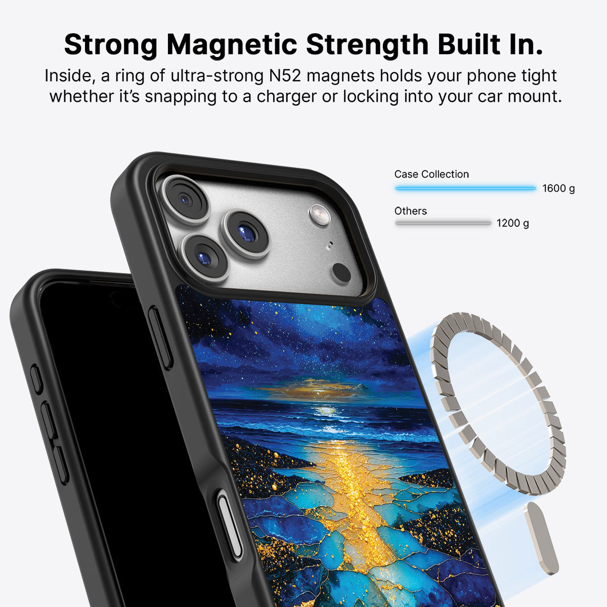 Ocean Designer iPhone 17 Pro Case – Cosmic Seascape | MagSafe
