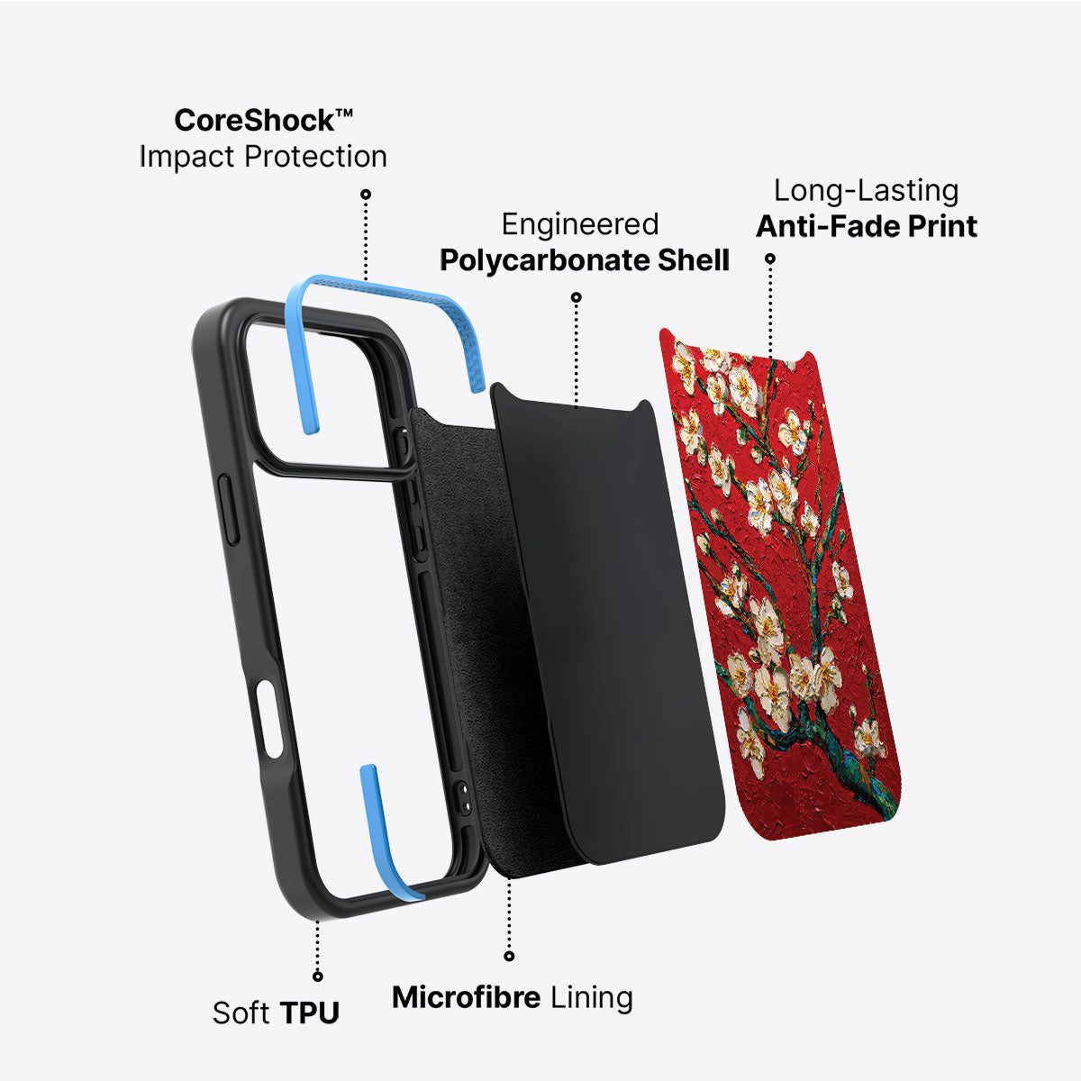 Crimson Blossom - iPhone 17 Pro Case #case type_core (non magsafe)