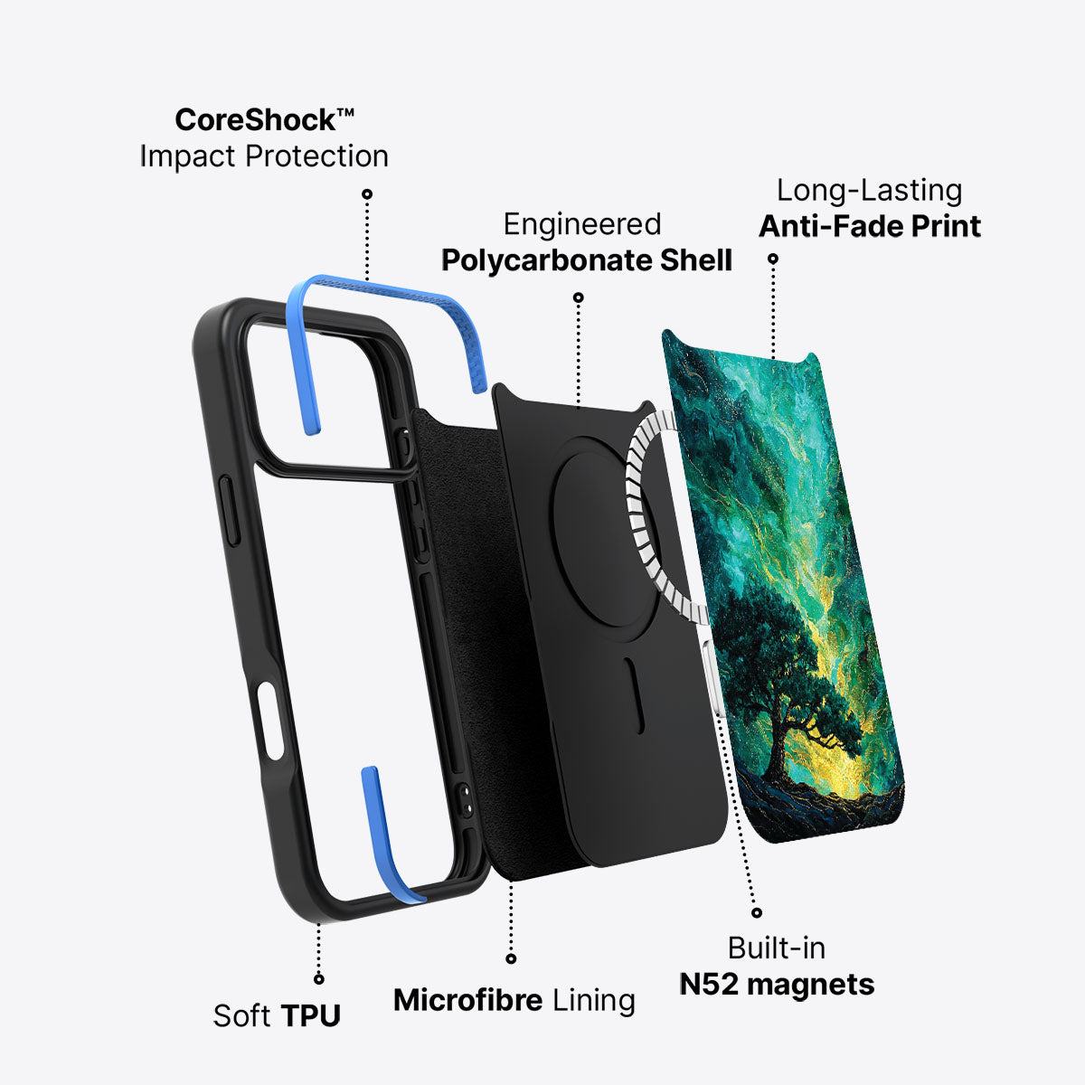 Emerald Storm - iPhone 17 Pro Case #case type_core (magsafe)