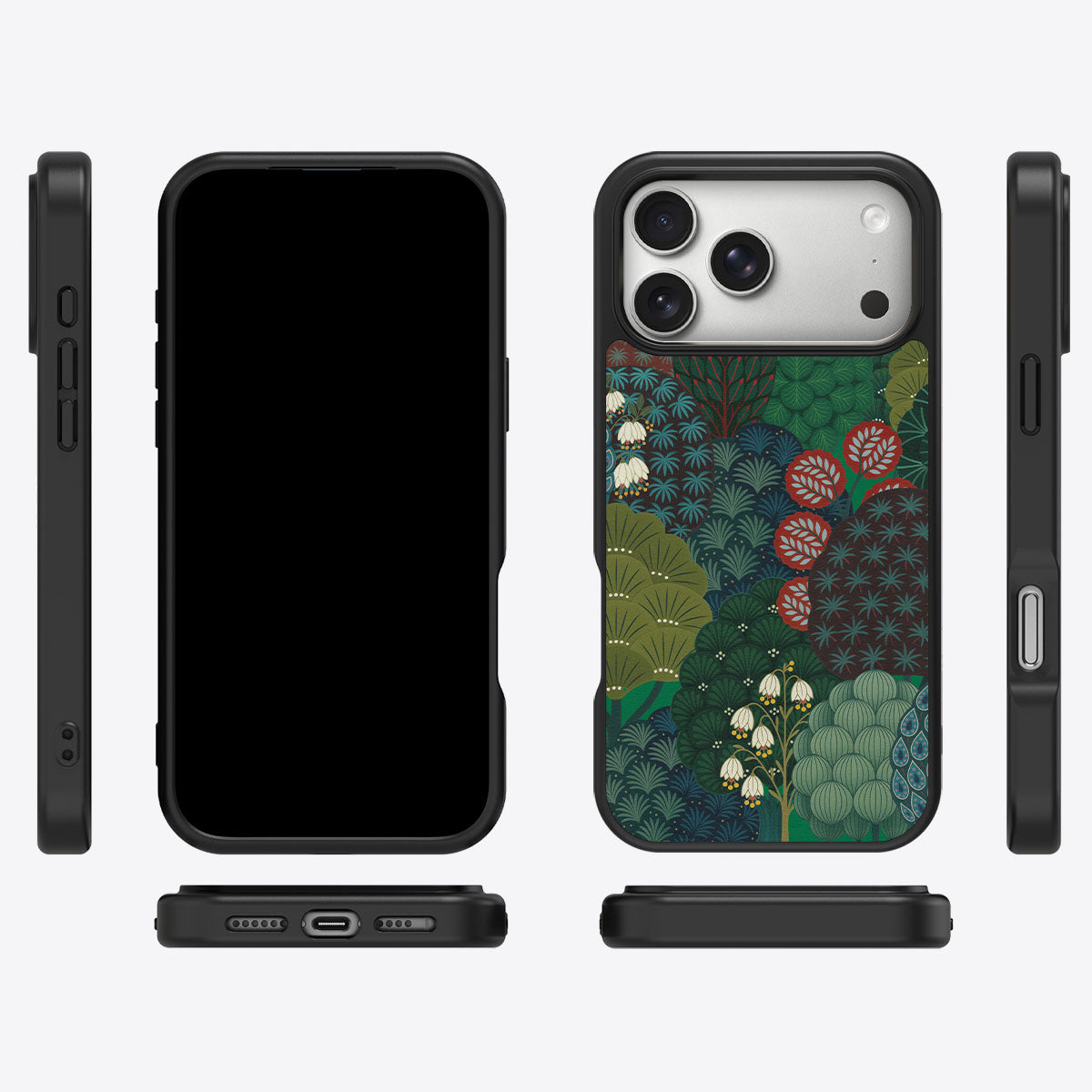 Flourishing Forests iPhone 17 Pro case cover – multi-angle view