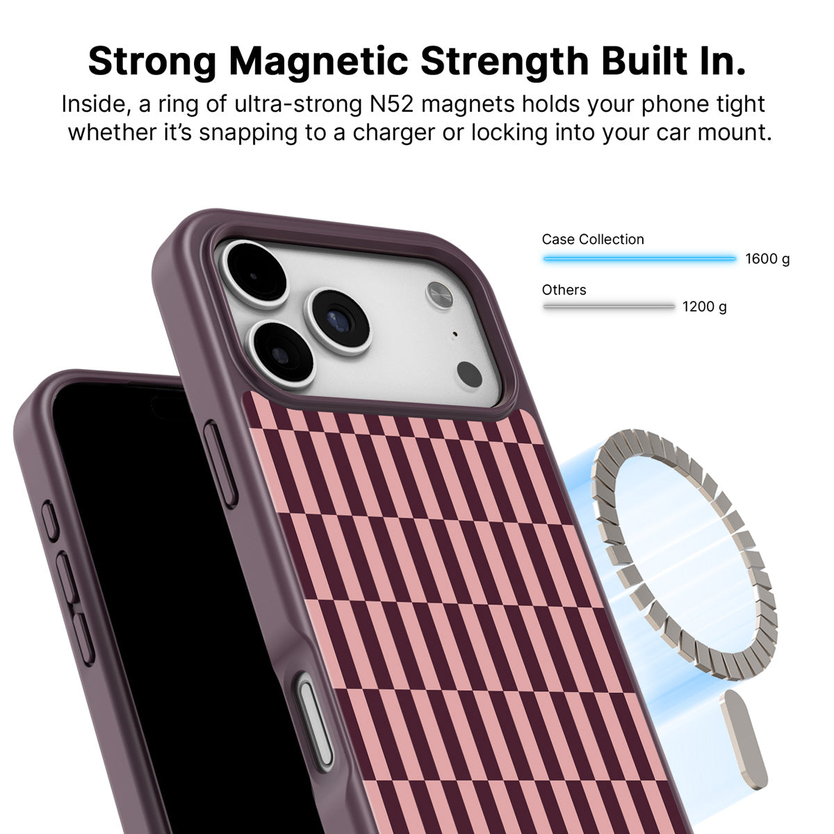 iPhone 17 Pro MagSafe case – Garnet Stack design