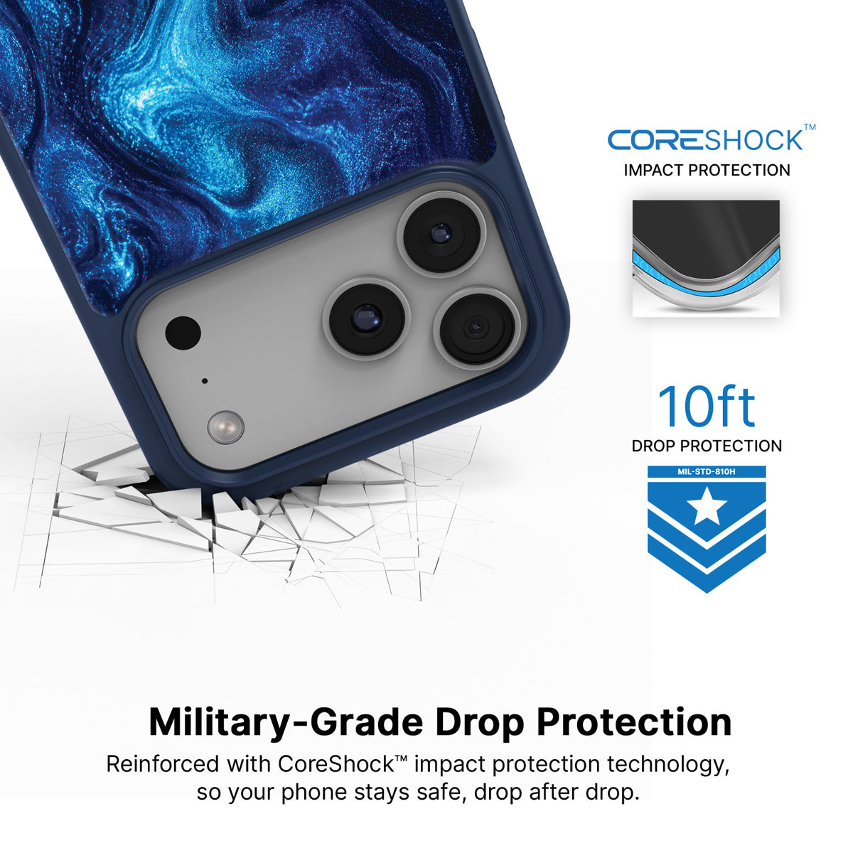 Indigo Impasto MagSafe case with drop protection
