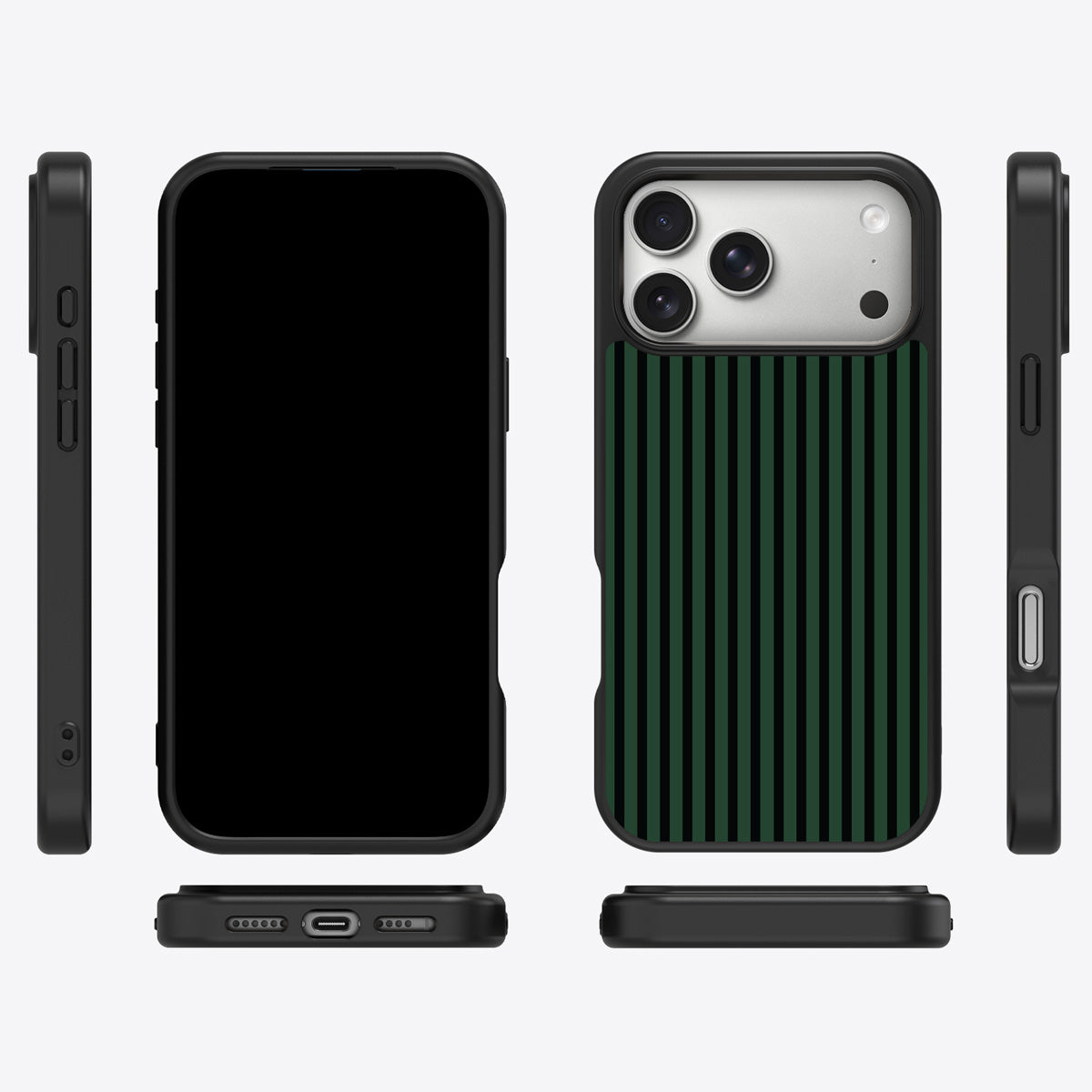 Green Stripe iPhone 17 Pro Case – Jungle Rule | MagSafe
