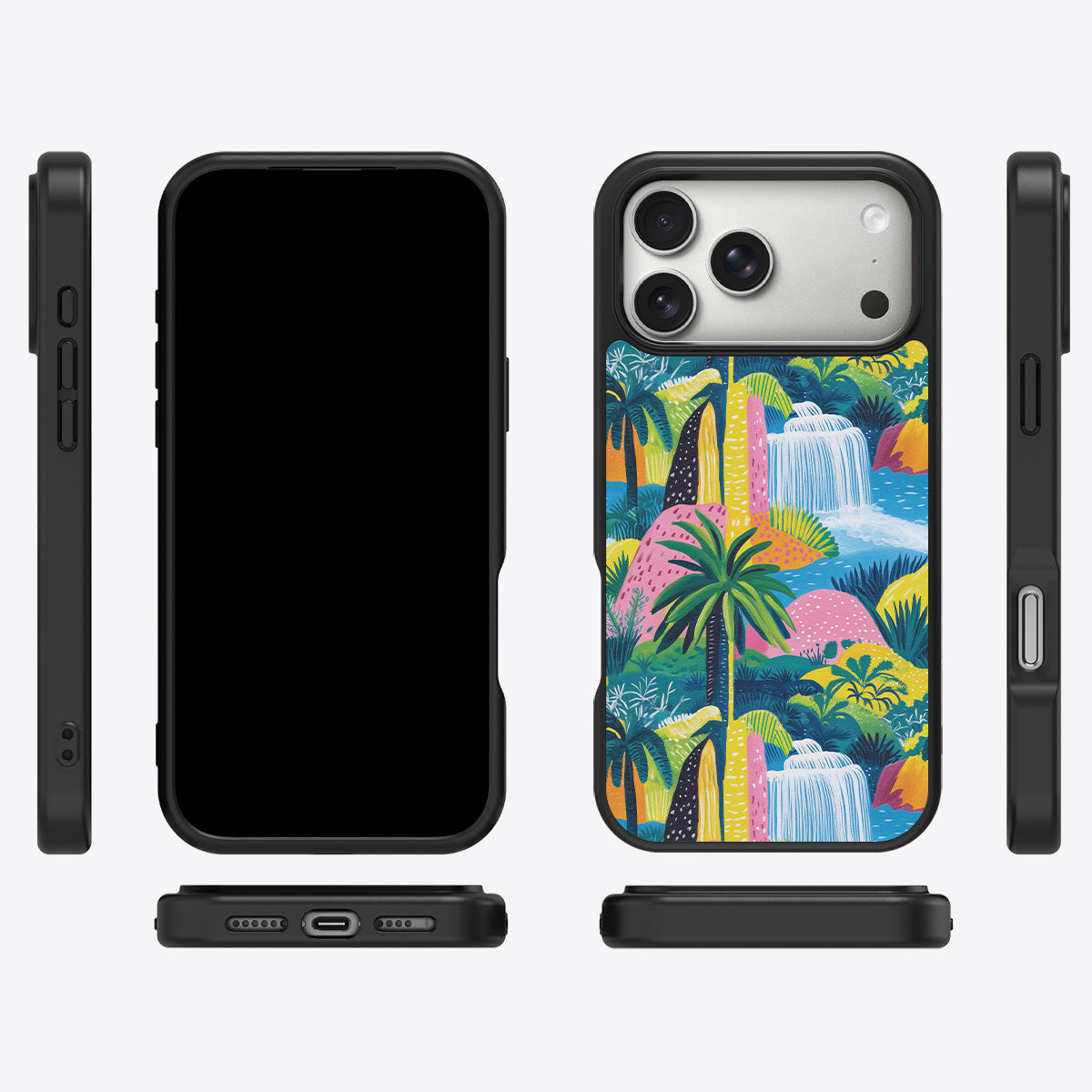 Lively Amazon iPhone 17 Pro case cover – multi-angle view