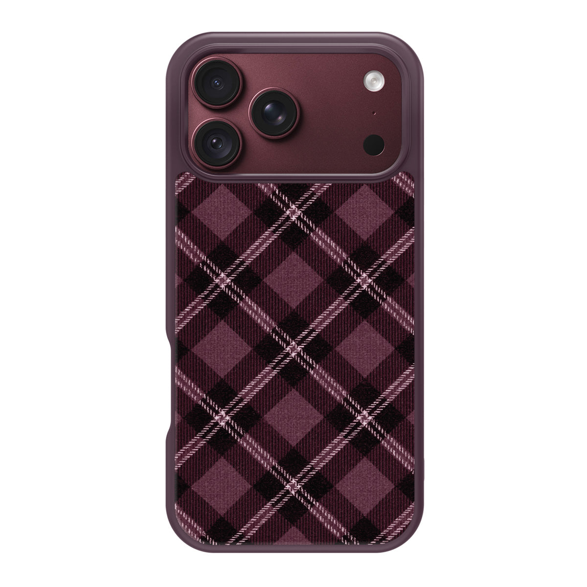 Merlot Weave design back view – iPhone 17 Pro case
