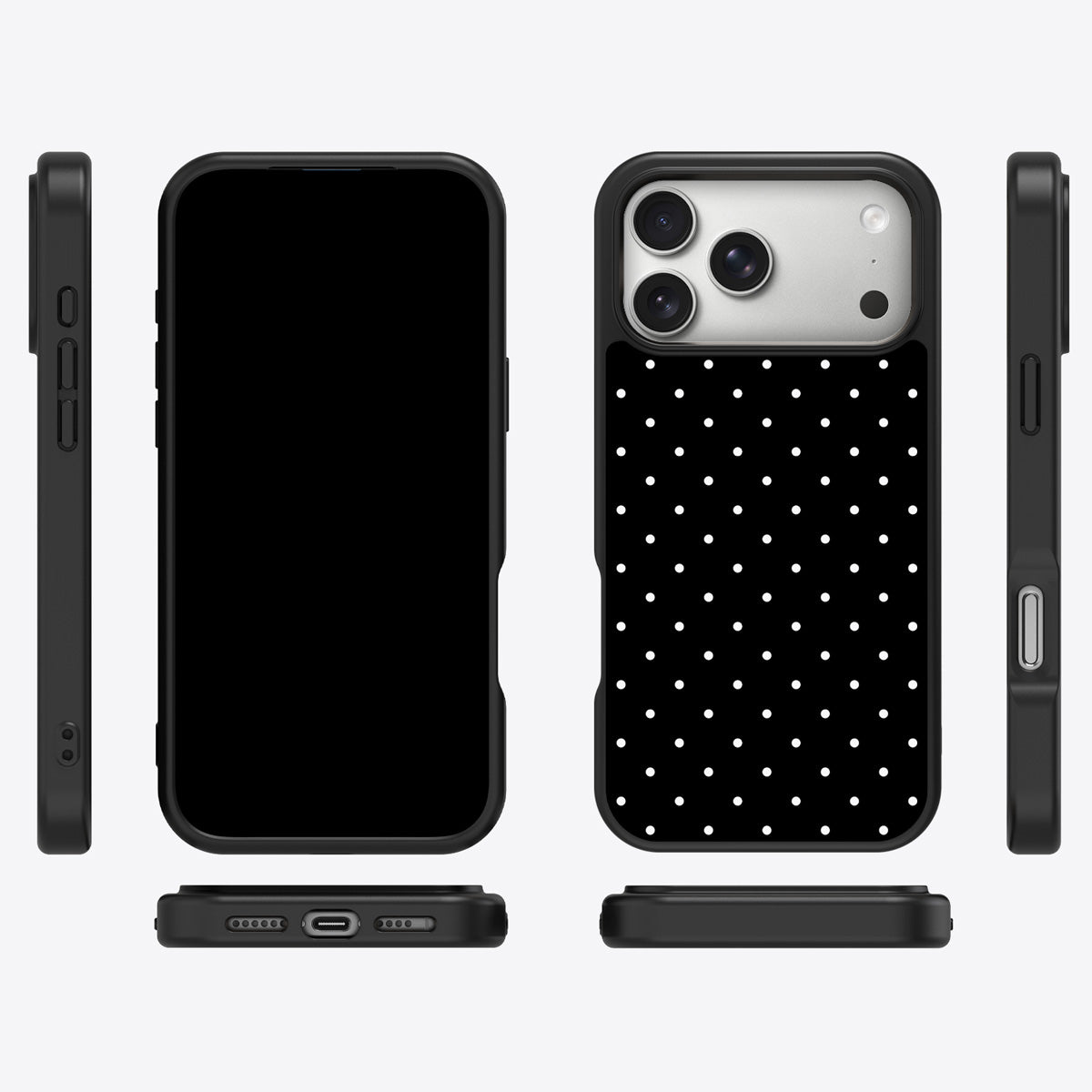 Midnight Confetti iPhone 17 Pro case cover – multi-angle view
