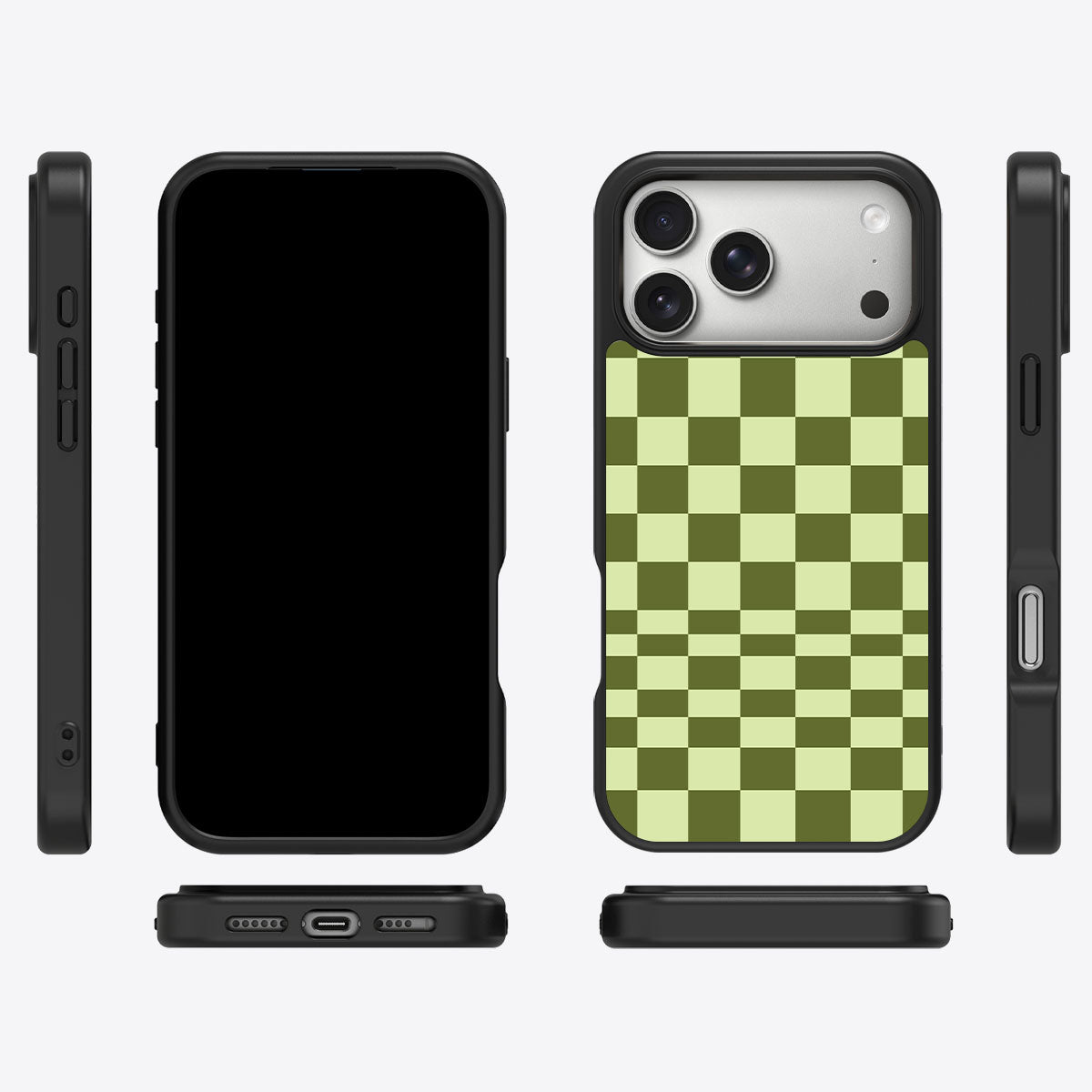 Olive Meadow iPhone 17 Pro case cover – multi-angle view
