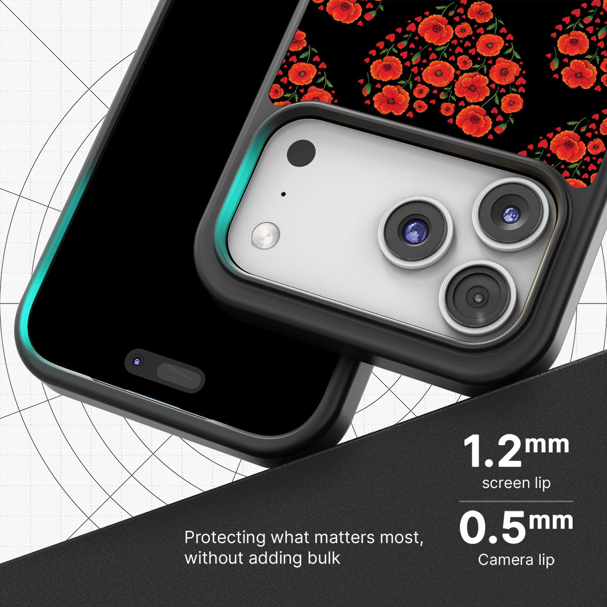 Poppy Heart - iPhone 17 Pro Case #case type_core (magsafe), #case type_core (non magsafe)
