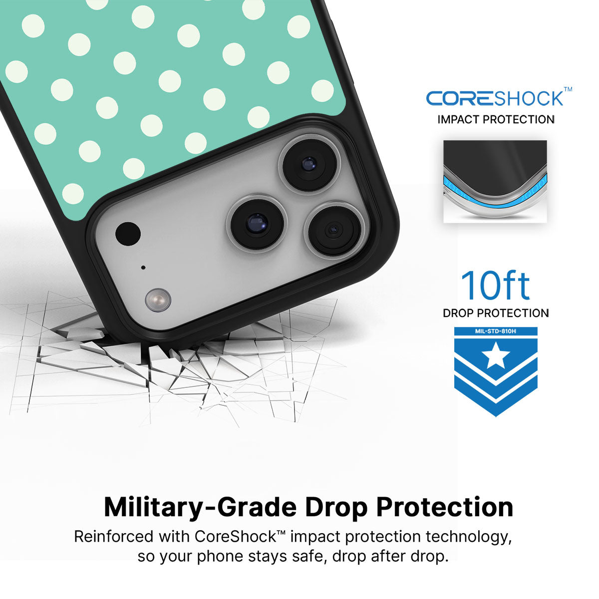 Sea Pearls iPhone 17 Pro case with drop protection