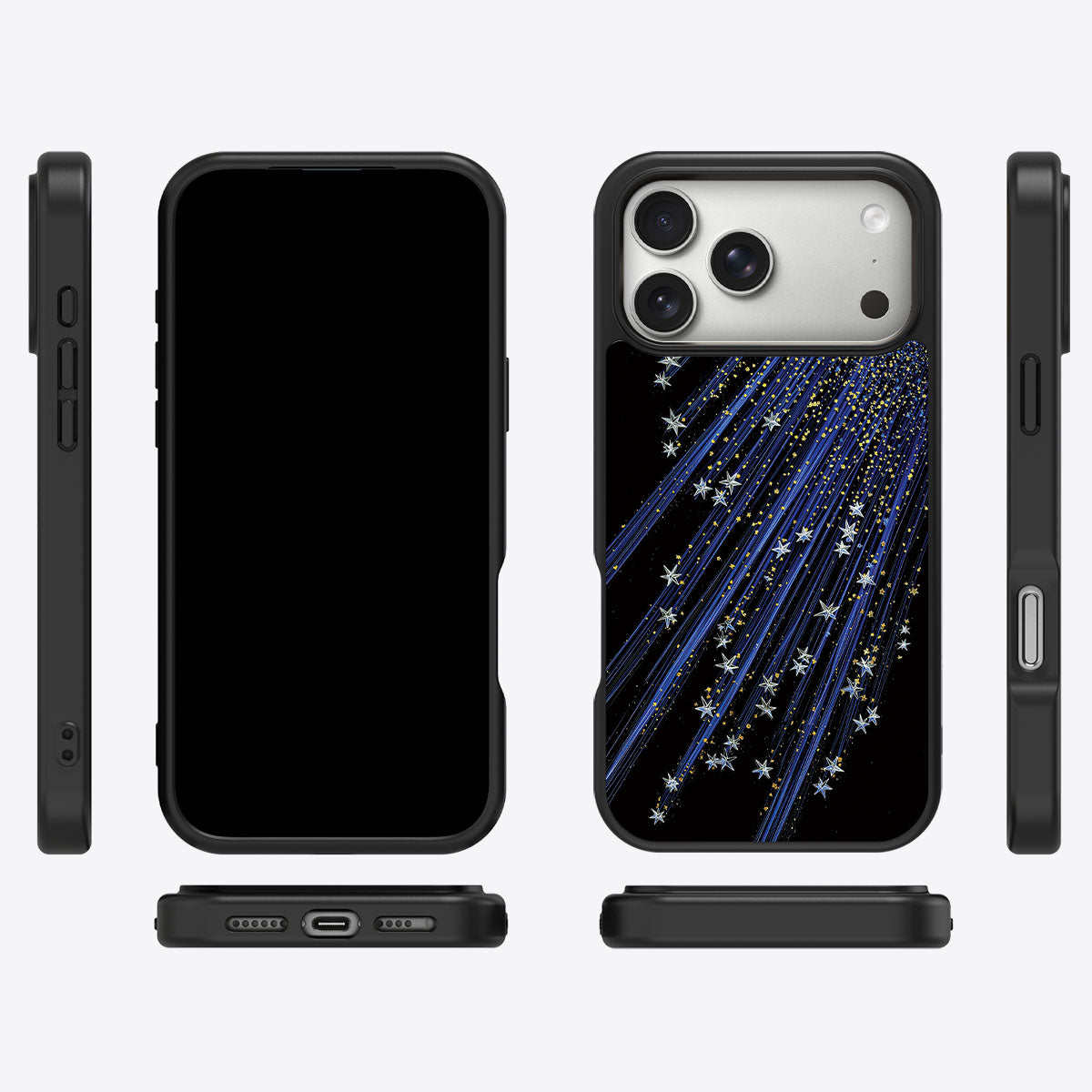 Celestial Designer iPhone 17 Pro Case – Star Cascade | MagSafe