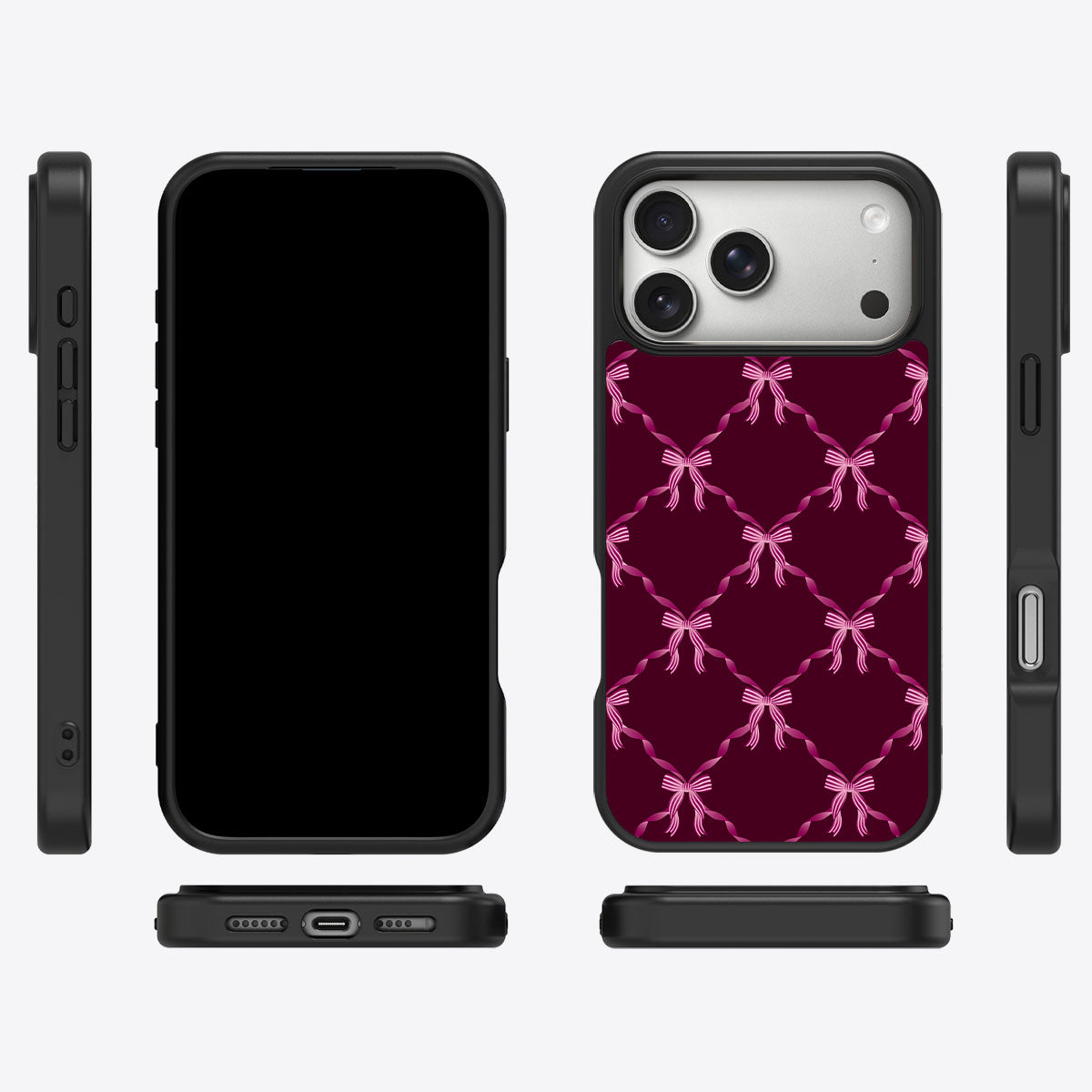Bordeaux Bow - iPhone 17 Pro Max Case