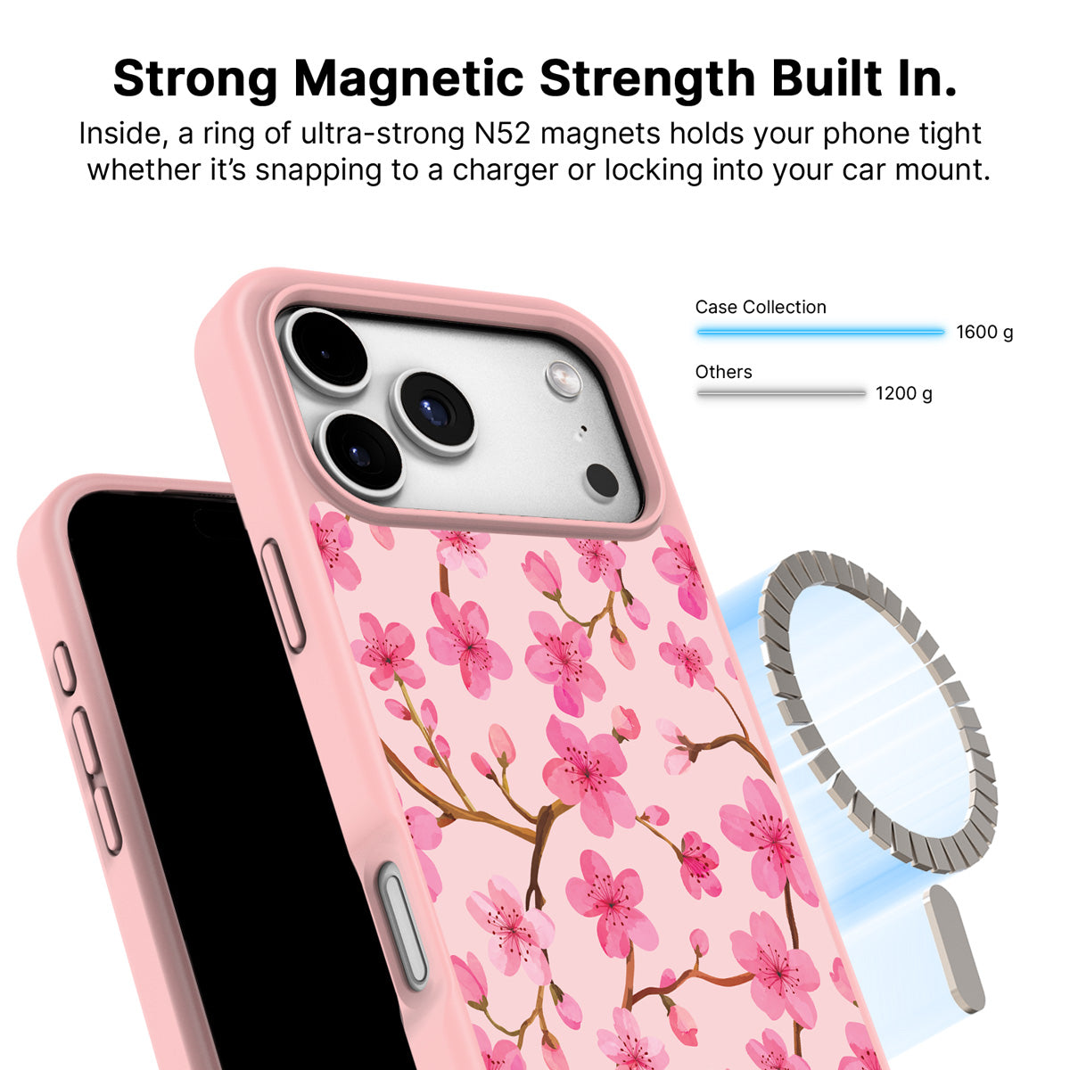 iPhone 17 Pro Max MagSafe case – Cherry Blossom design