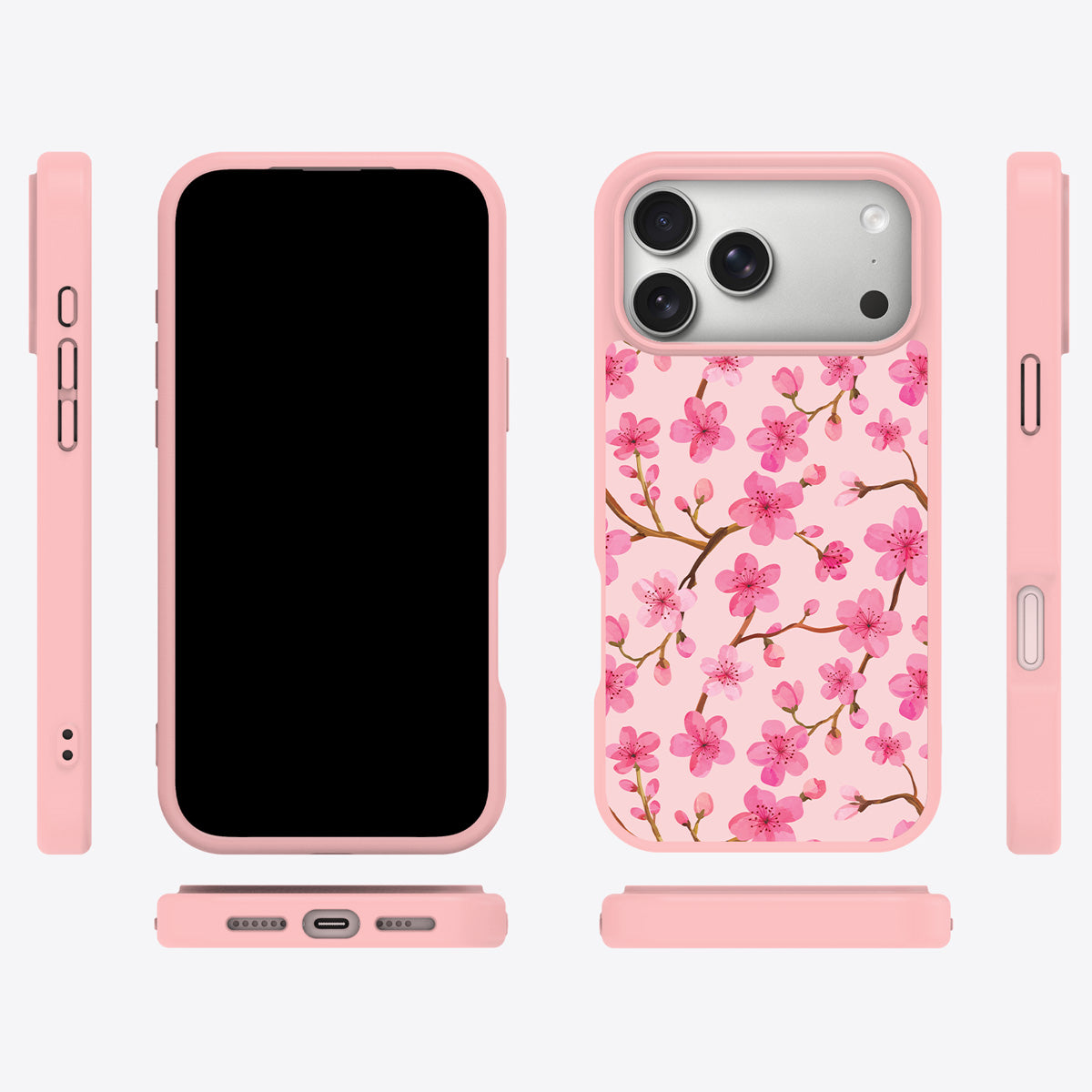 Cherry Blossom iPhone 17 Pro Max case cover – multi-angle view
