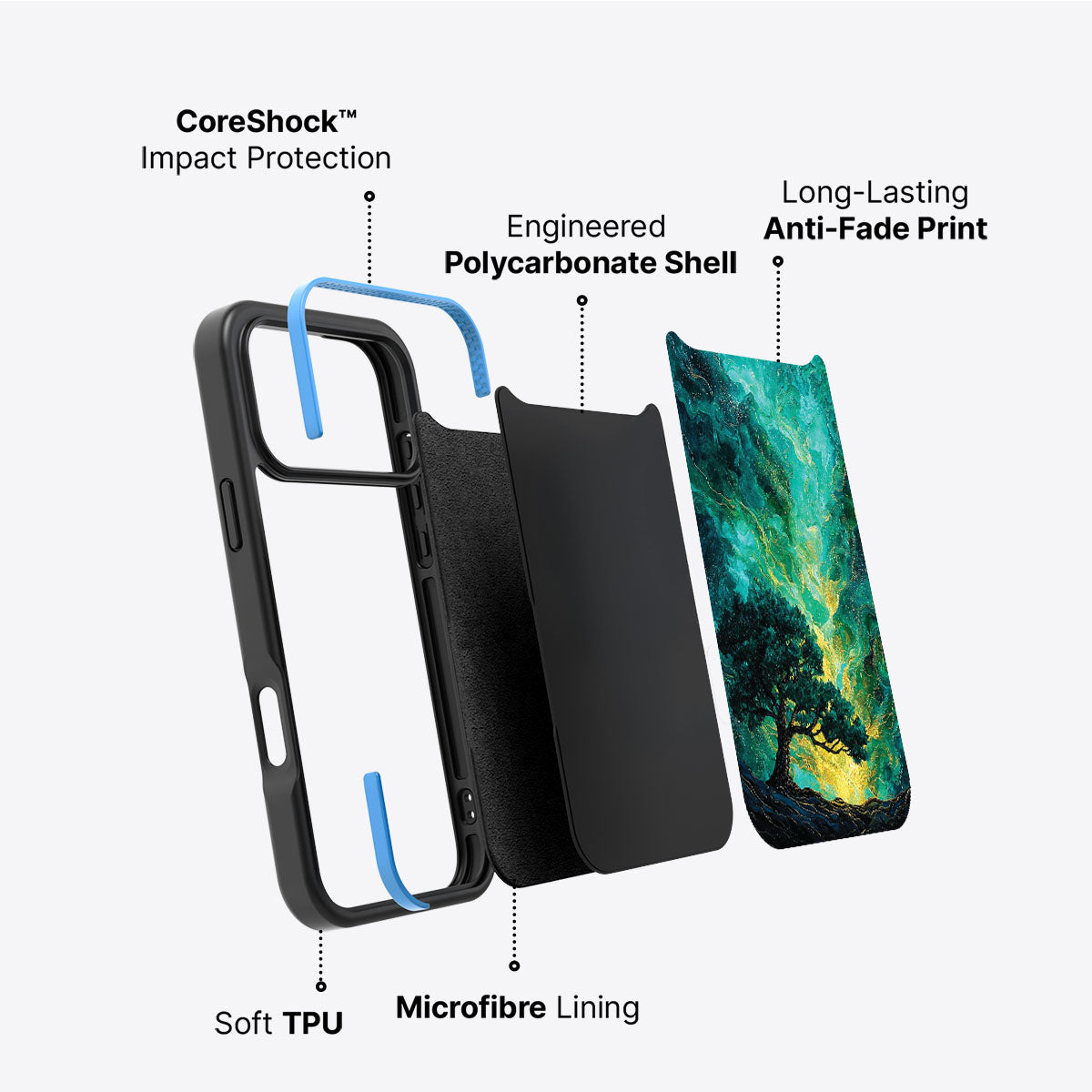 Emerald Storm - iPhone 17 Pro Max Case #case type_core (non magsafe)