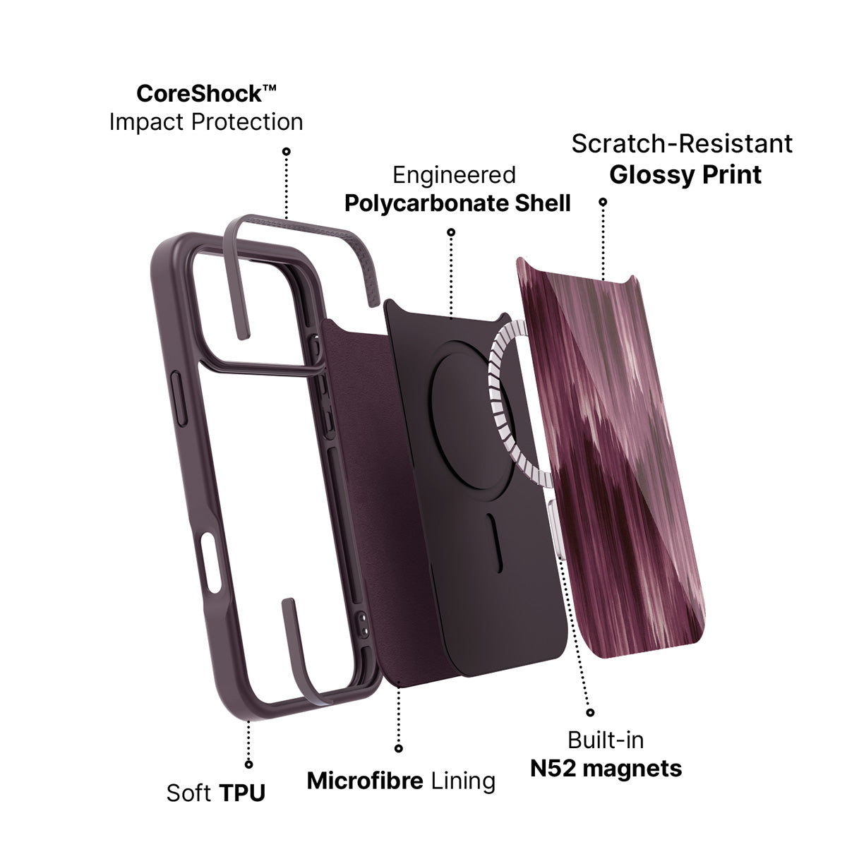iPhone 17 Pro Max case construction – Ikat Haze phone case