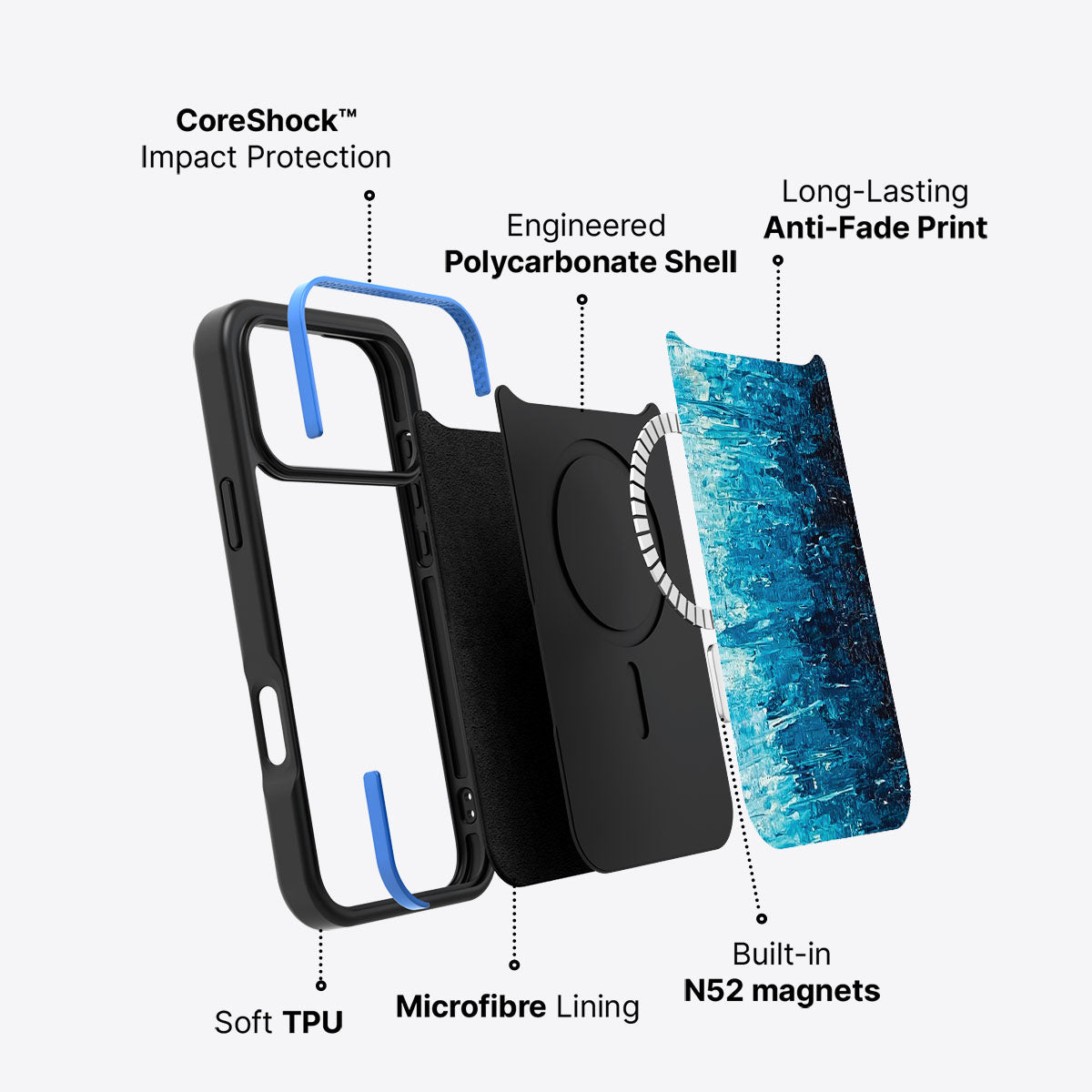 Indigo Impasto - iPhone 17 Pro Max Case #case type_core (magsafe)