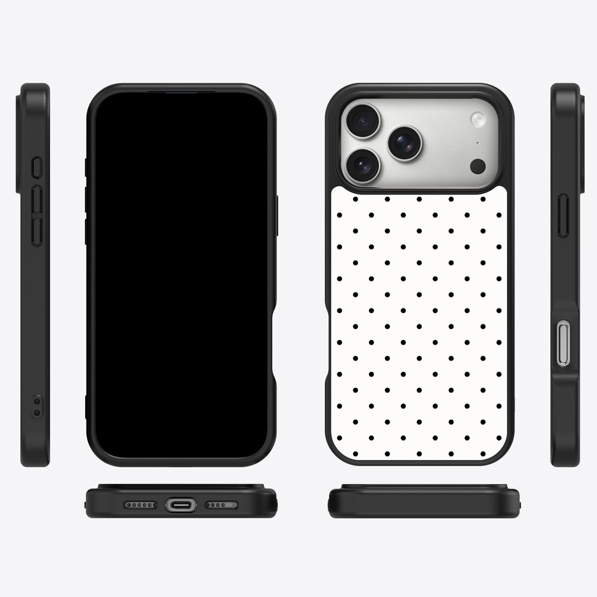 Ivory Sprinkle iPhone 17 Pro Max case cover – multi-angle view