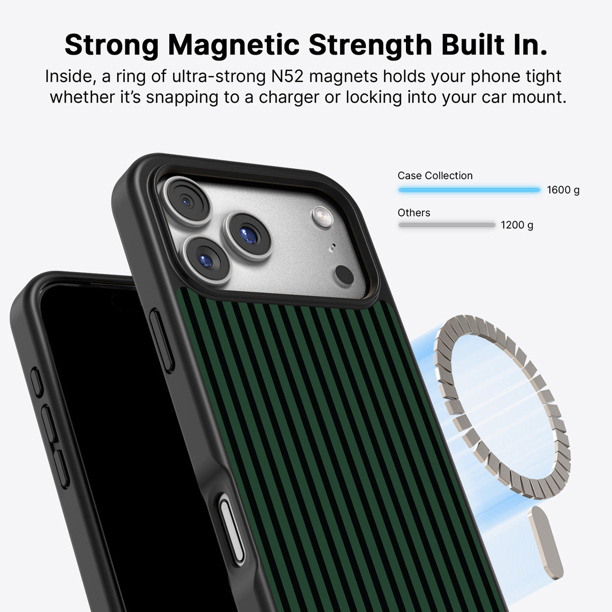 Green Stripe iPhone 17 Pro Max Case – Jungle Rule | MagSafe