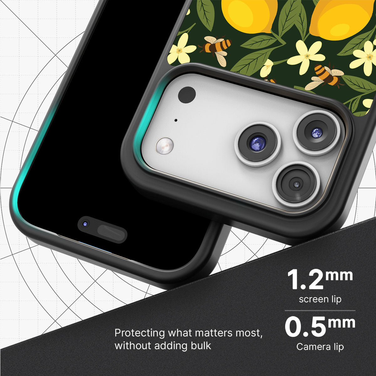 Lemon and Bees slim iPhone 17 Pro Max phone case