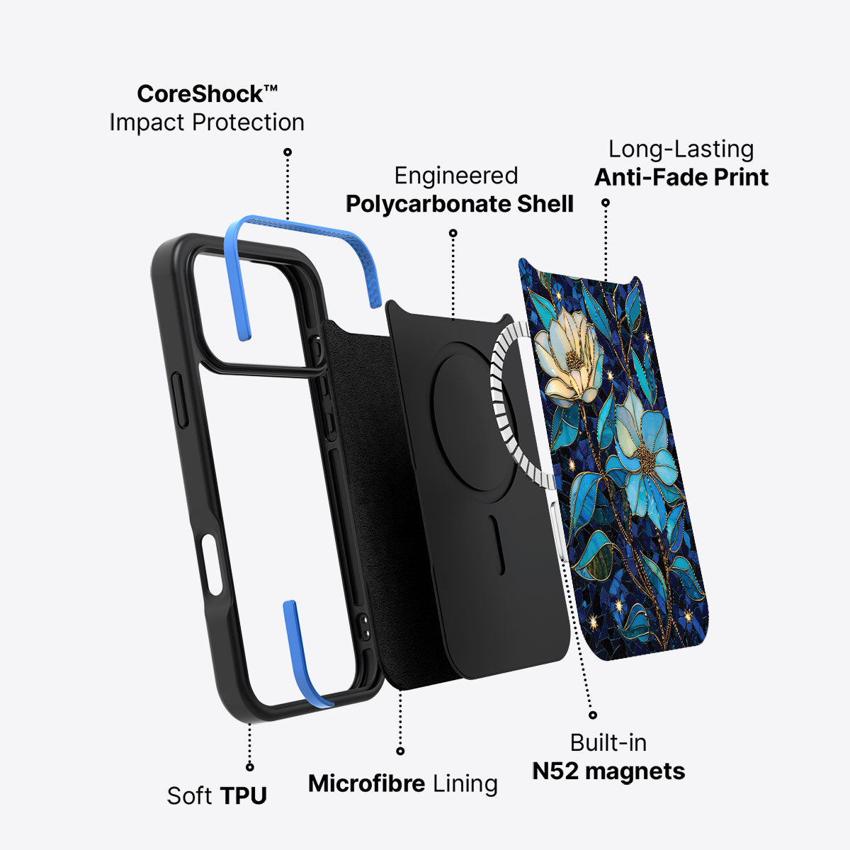 iPhone 17 Pro Max Case with MagSafe – Midnight Magnolia