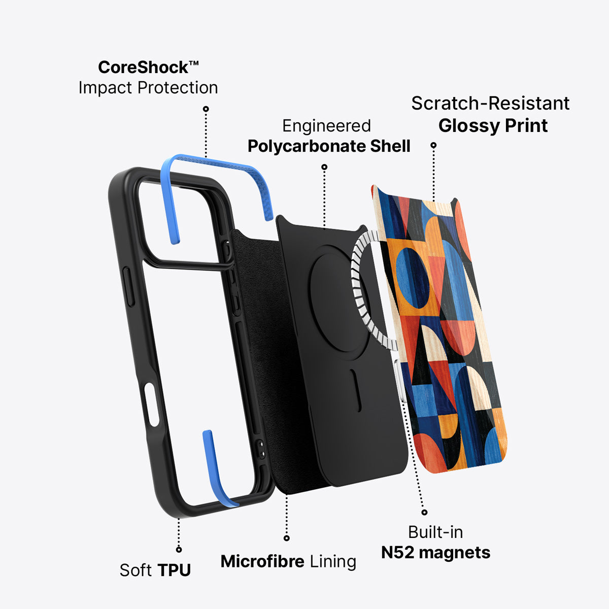 iPhone 17 Pro Max case construction – Modernist Muse phone case