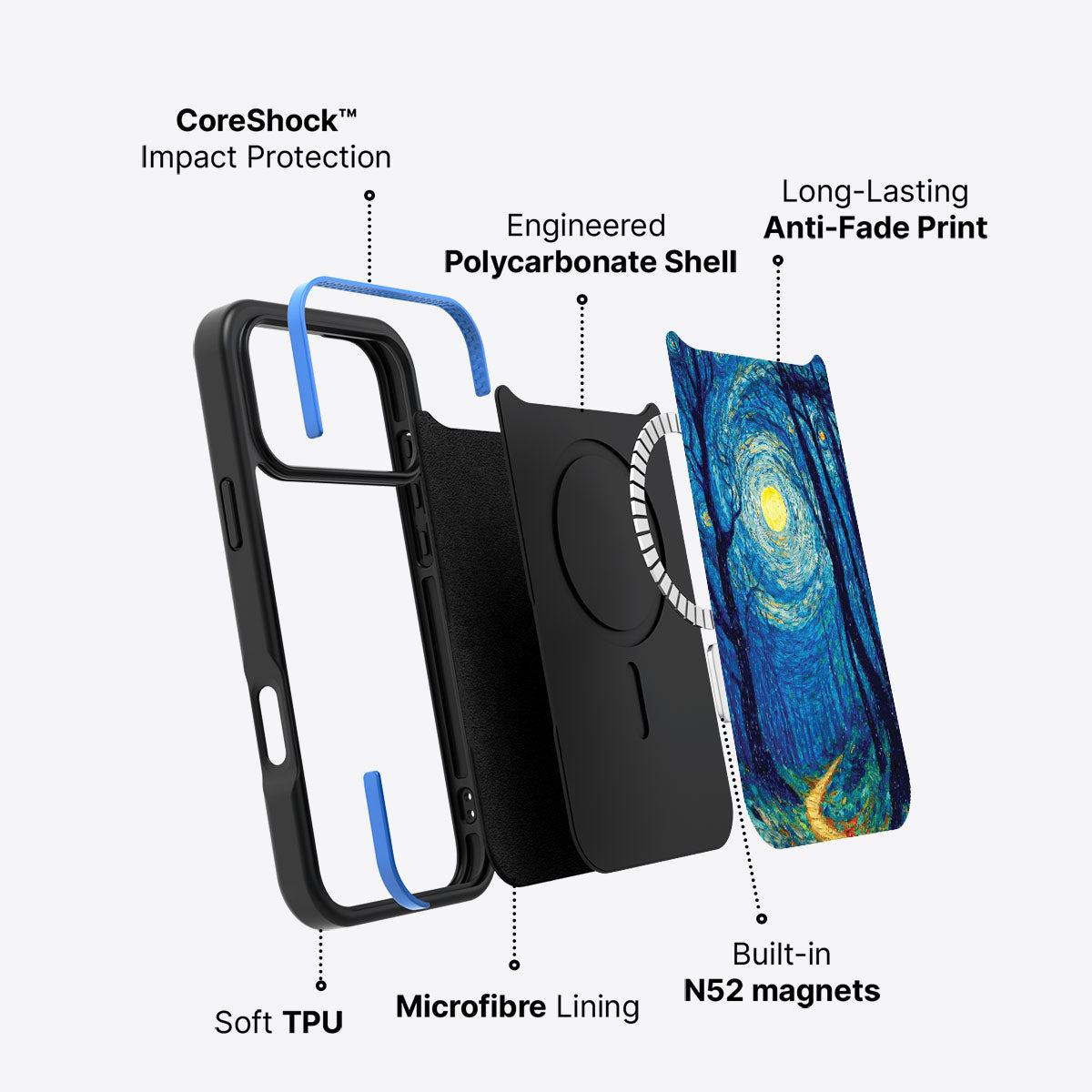 Woodland Designer iPhone 17 Pro Max Case – Moonlit Forest | MagSafe