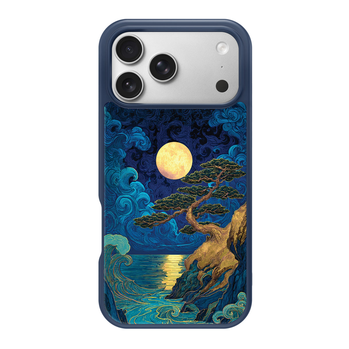 Moonlit Tide design back view – iPhone 17 Pro Max case