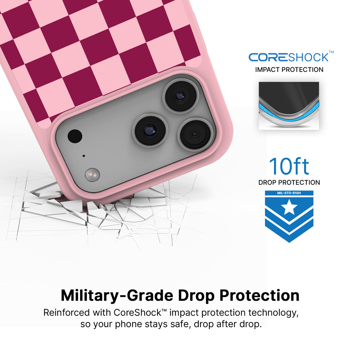 Rouge Board iPhone 17 Pro Max case with drop protection