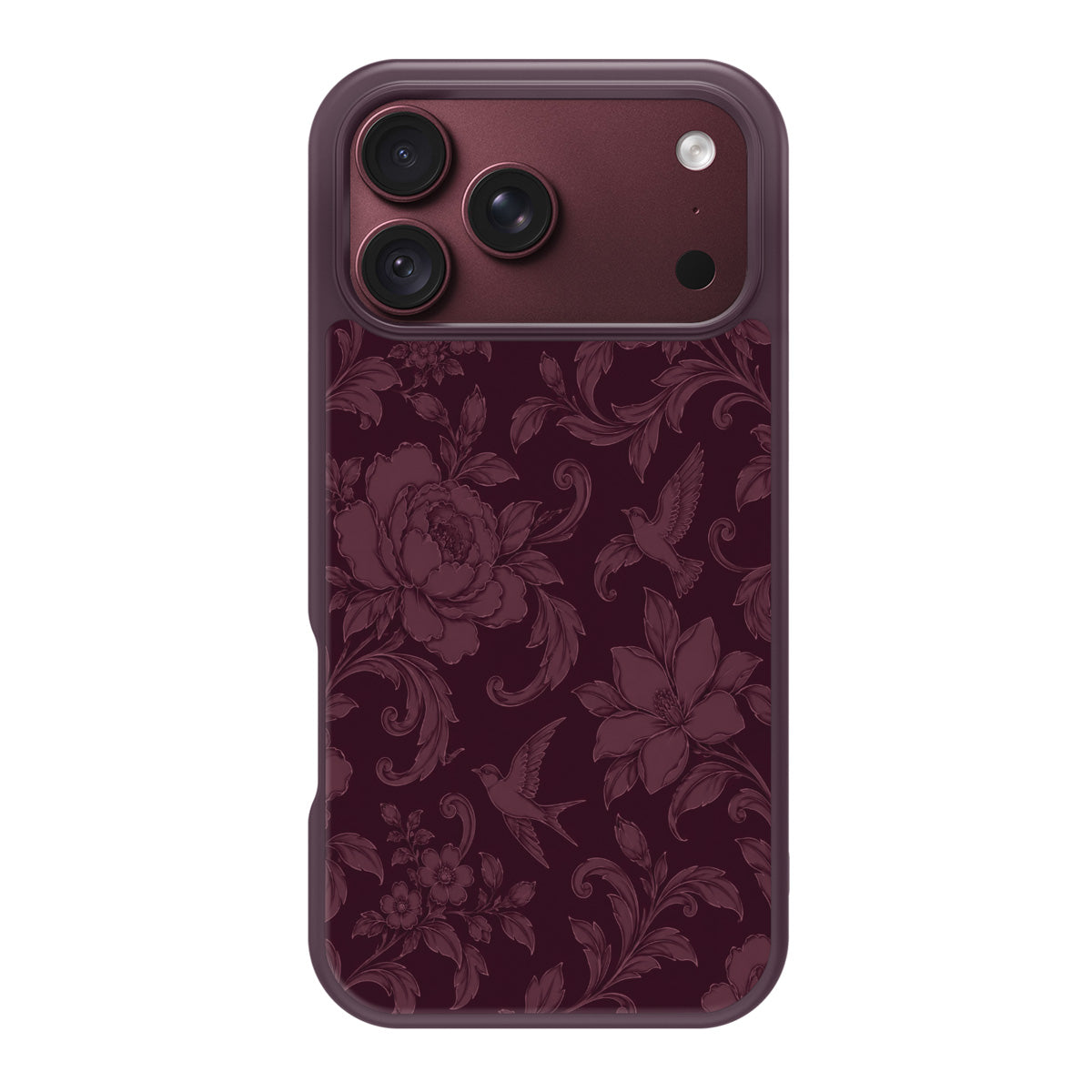 Swallow Damask design back view – iPhone 17 Pro Max case