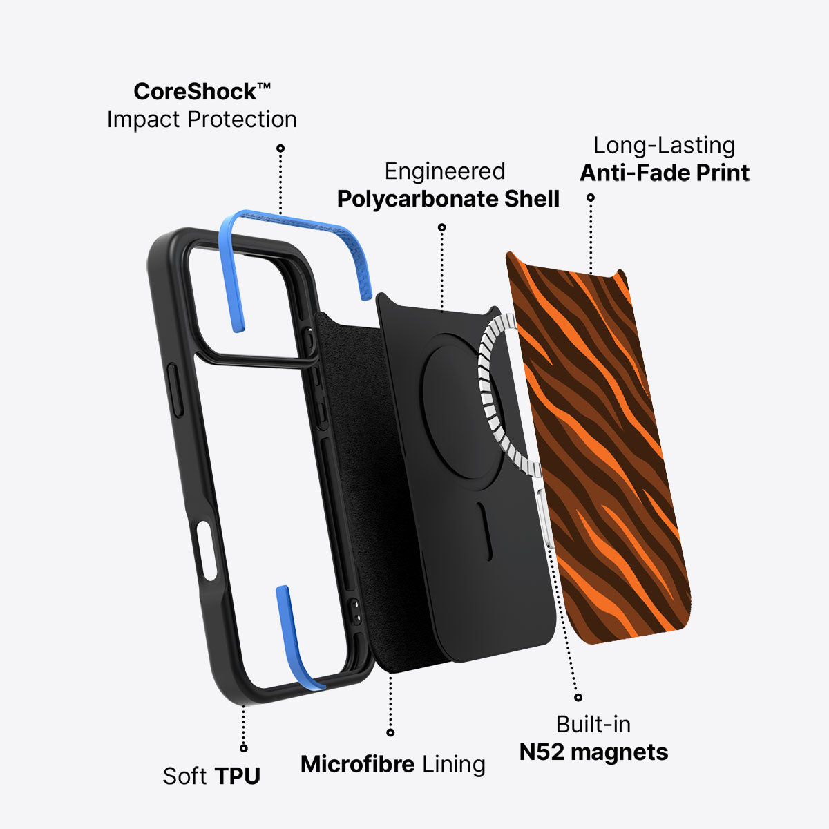 Tiger Trace - iPhone 17 Pro Max Case #case type_core (magsafe)