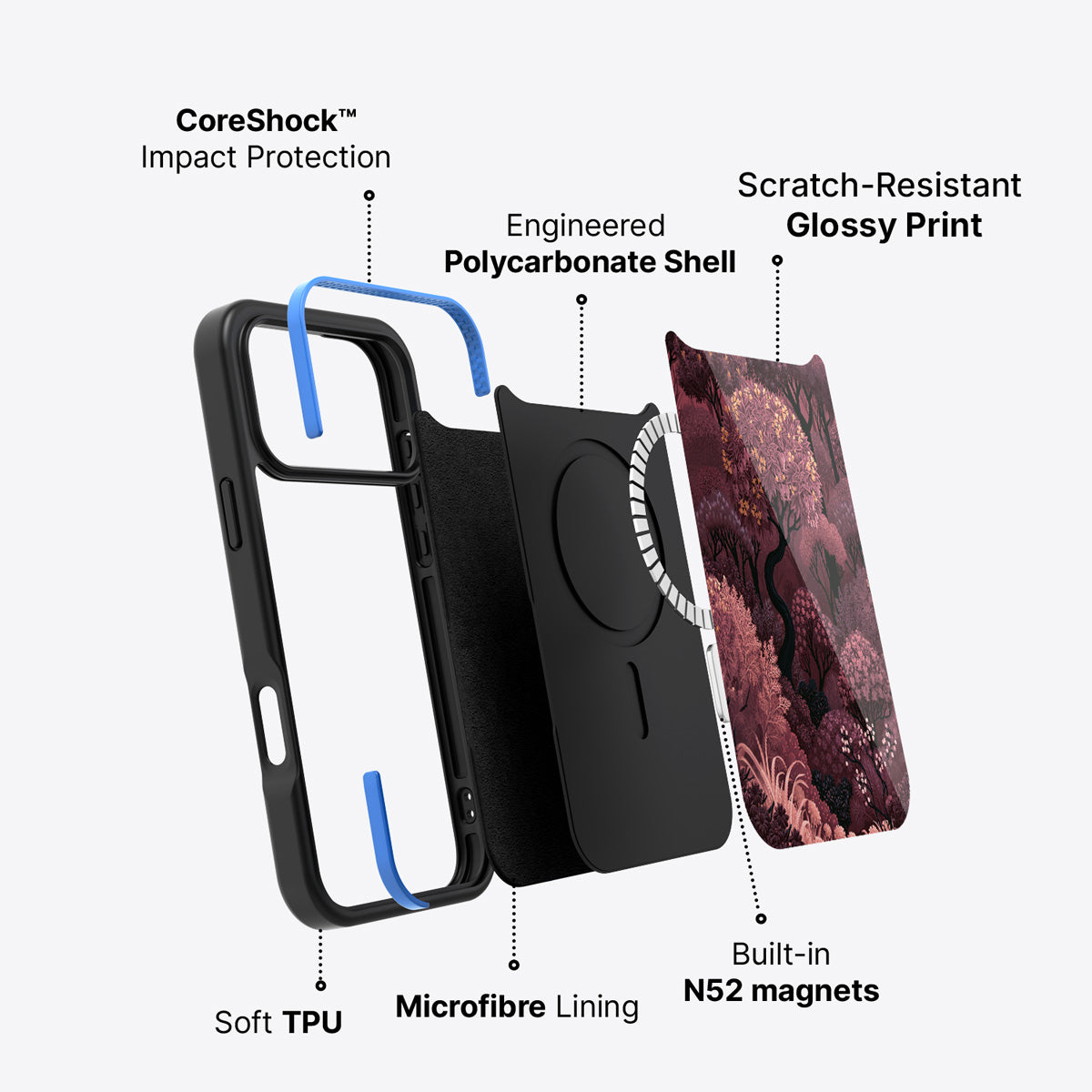 iPhone 17 Pro Max case construction – Velvet Reverie phone case