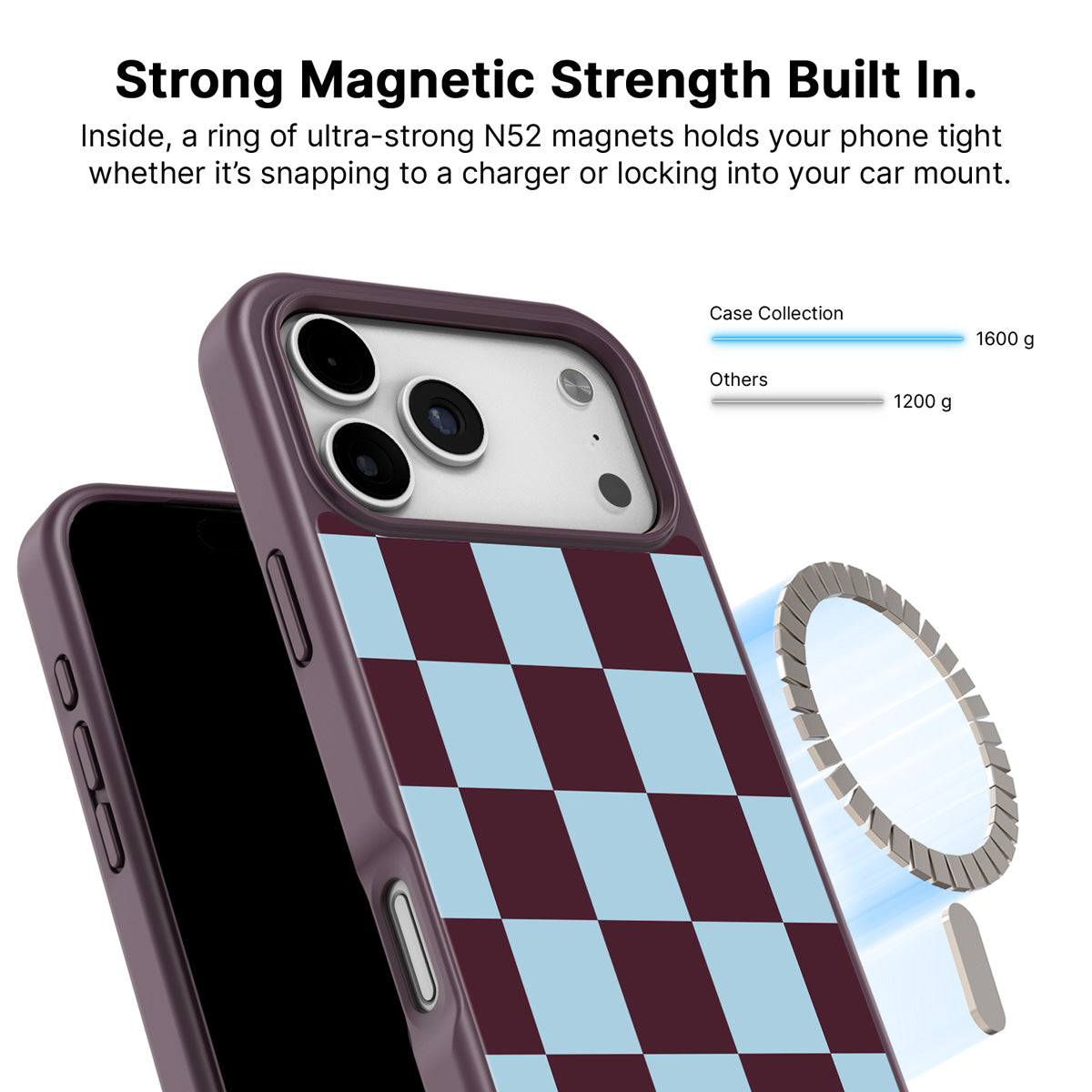 iPhone 18 Pro MagSafe case – Cabernet Tile design
