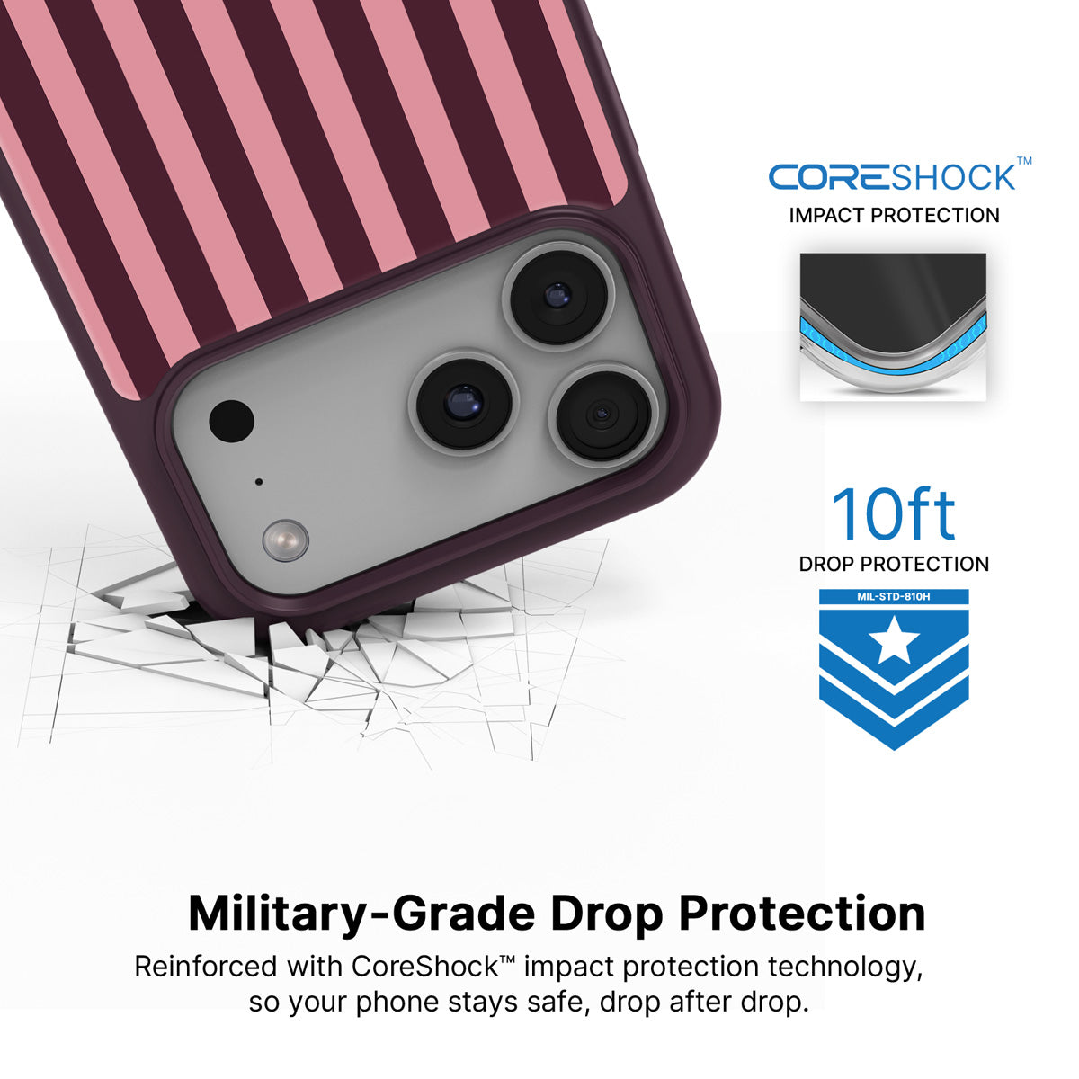 Candy Column iPhone 18 Pro case with drop protection