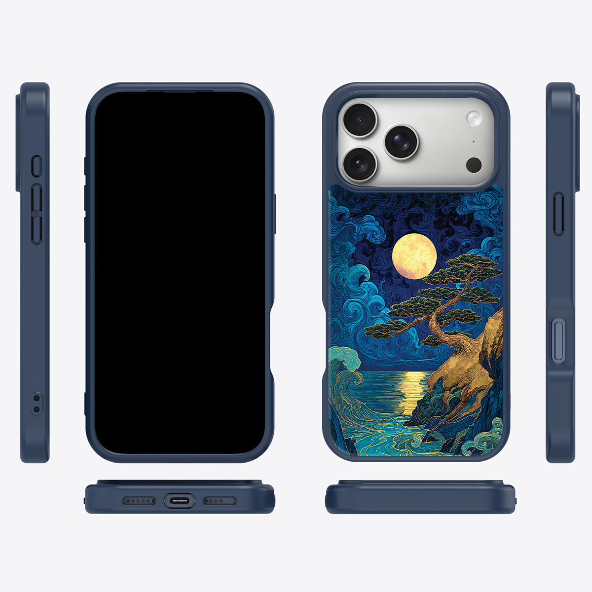Moonlit Tide MagSafe case cover – multi-angle view