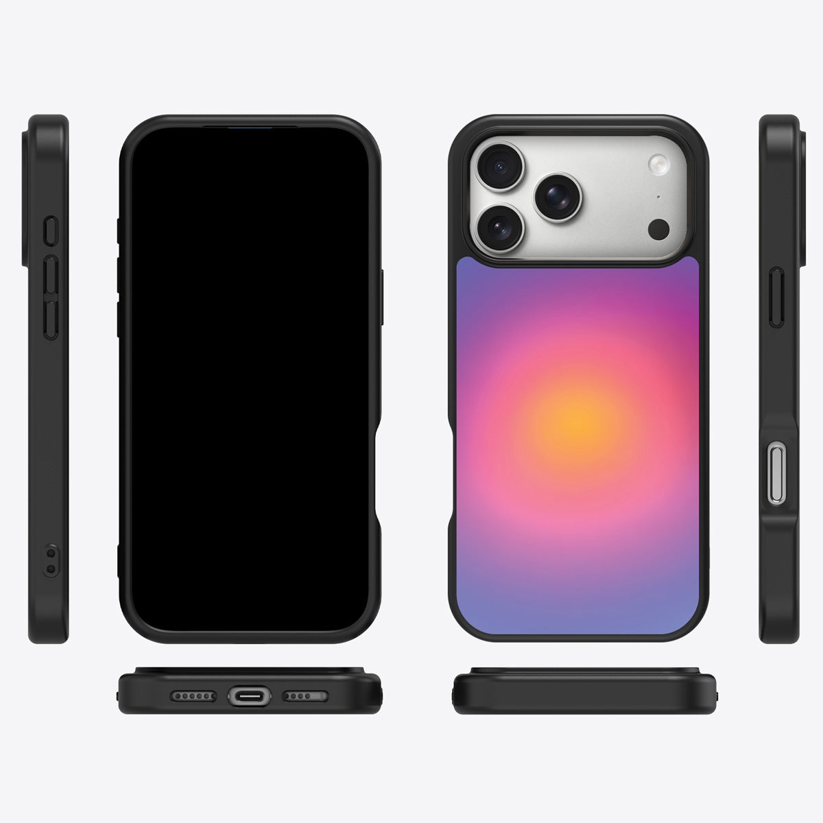 Aura Glow iPhone 18 Pro Max case cover – multi-angle view
