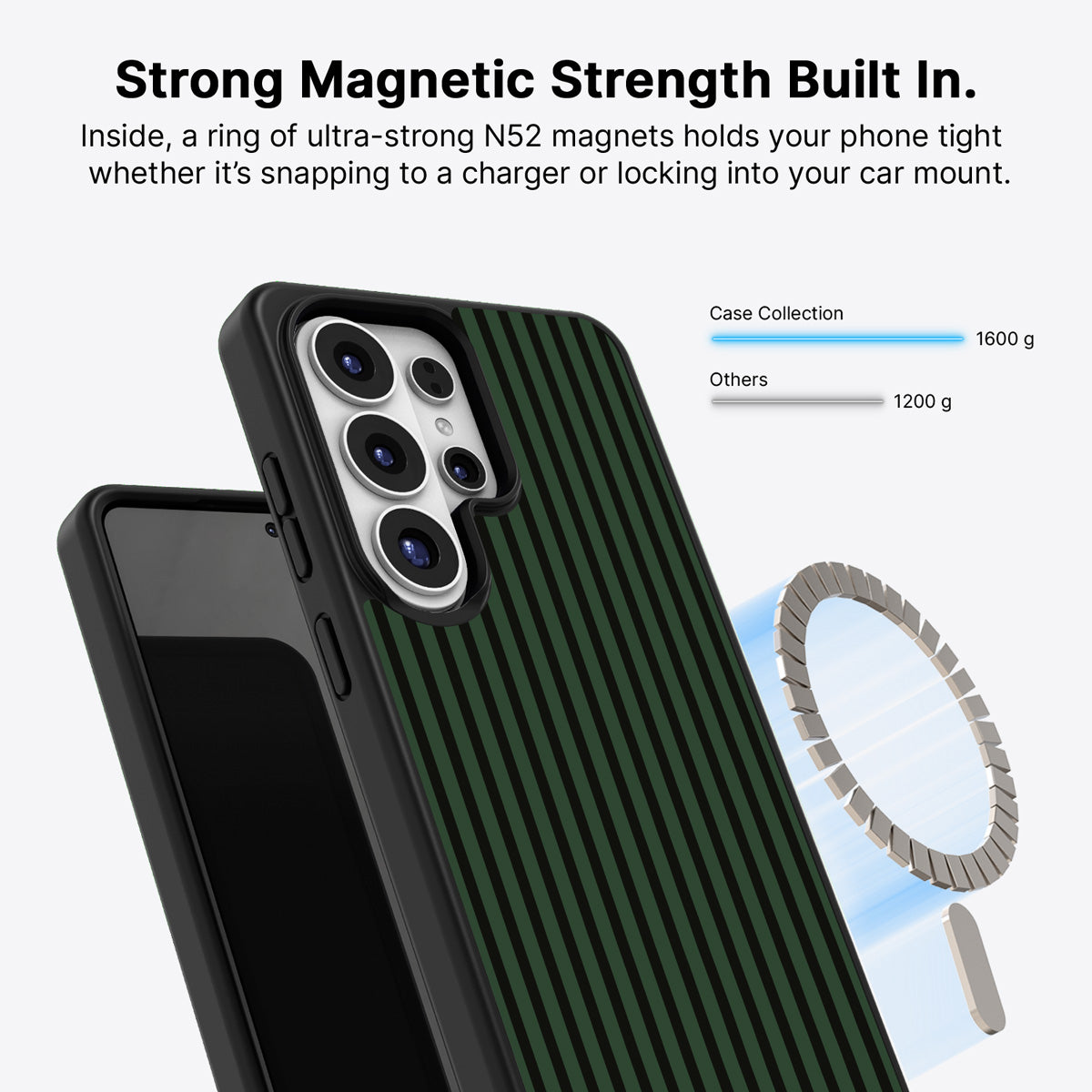 Samsung Galaxy S26 Ultra Qi2 magnetic case with N52 magnets – Jungle Rule design