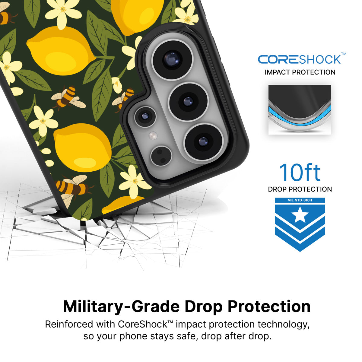 Samsung Galaxy S26 Ultra Qi2 magnetic case – Lemon and Bees design