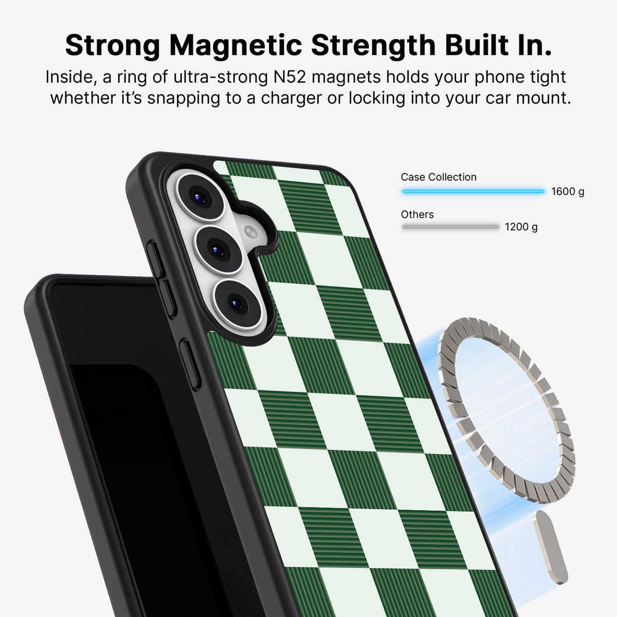 Samsung Galaxy S26 Plus Qi2 magnetic case with N52 magnets – Luxe Emerald design