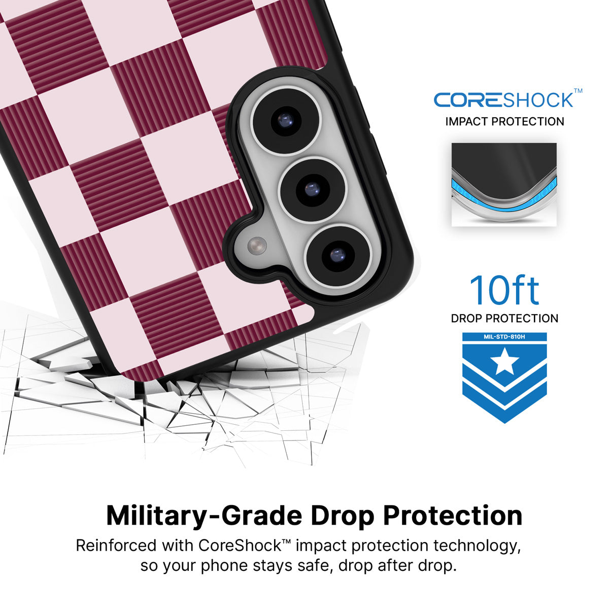 Majestic Mosaic Samsung Galaxy S26 Plus case with 10ft military-grade drop protection