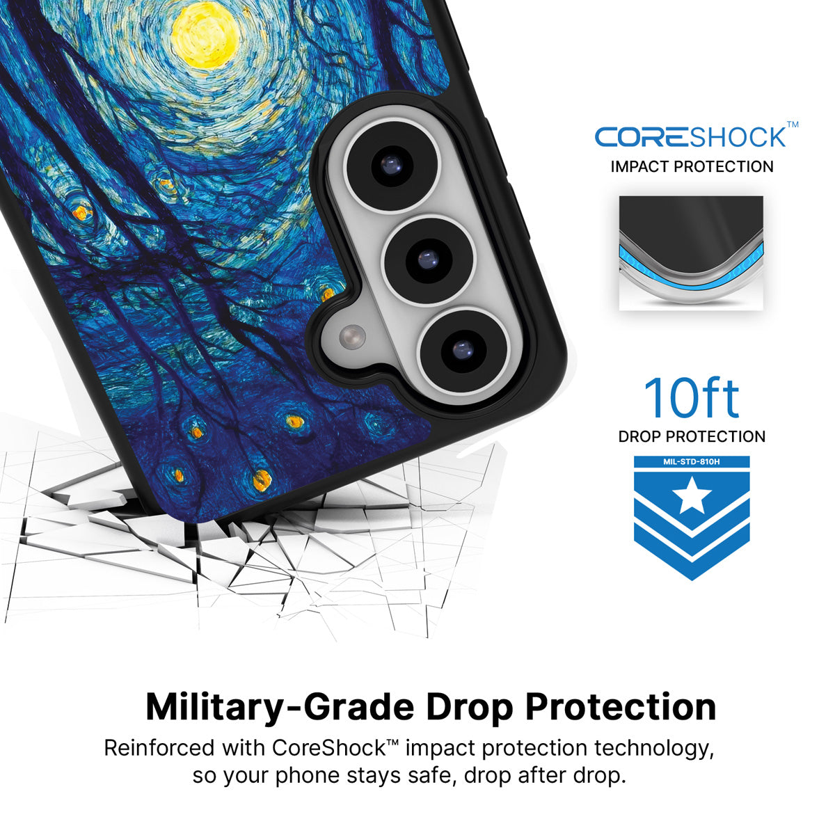 Moonlit Forest Samsung Galaxy S26 Plus case with 10ft military-grade drop protection