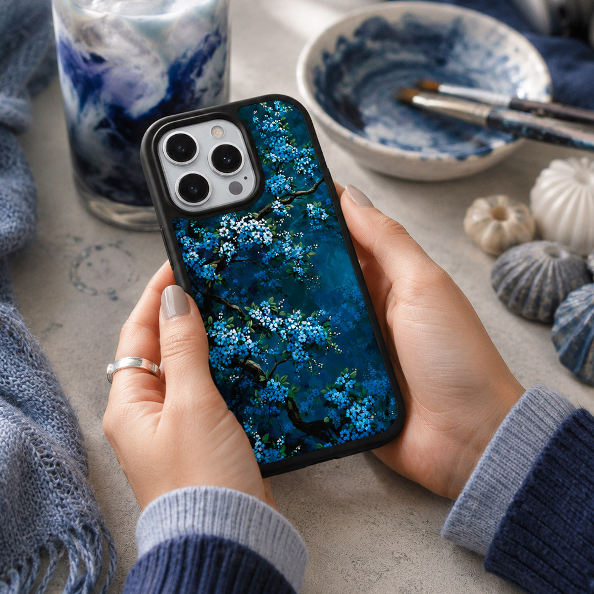 Floral Designer iPhone 15 Pro Case – Moonlit Petals | MagSafe — view 2