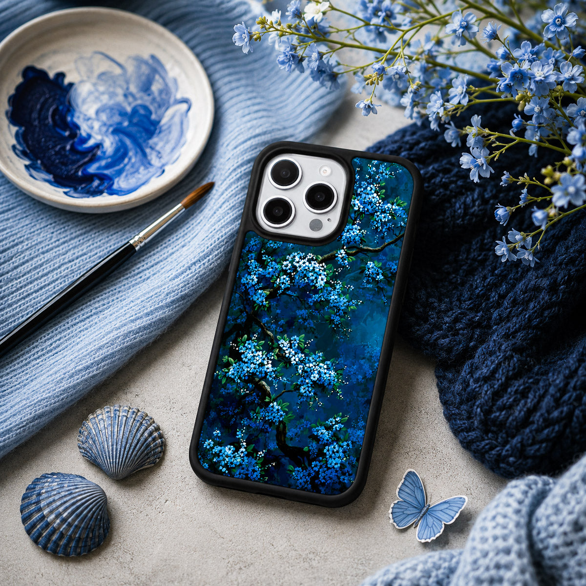 Floral Designer iPhone 15 Pro Case – Moonlit Petals | MagSafe — view 3