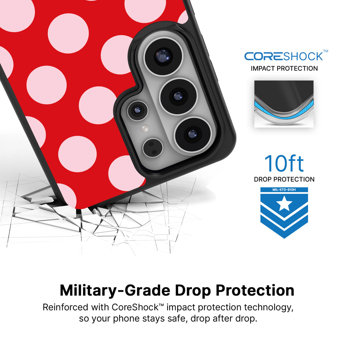 Rouge Blush Samsung Galaxy S26 Ultra case with 10ft military-grade drop protection