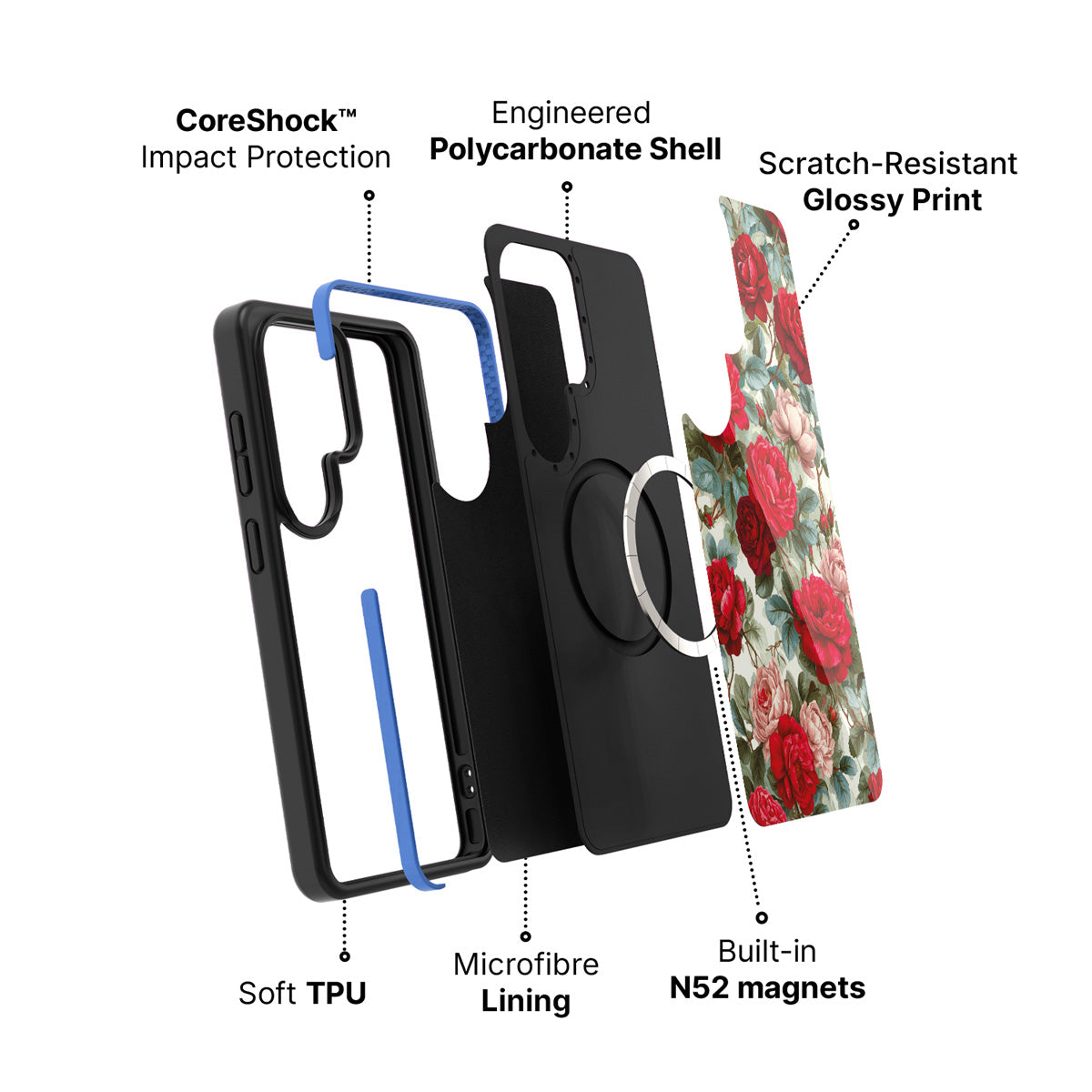 Samsung Galaxy S26 Ultra case construction and features – Ruby Roses phone case